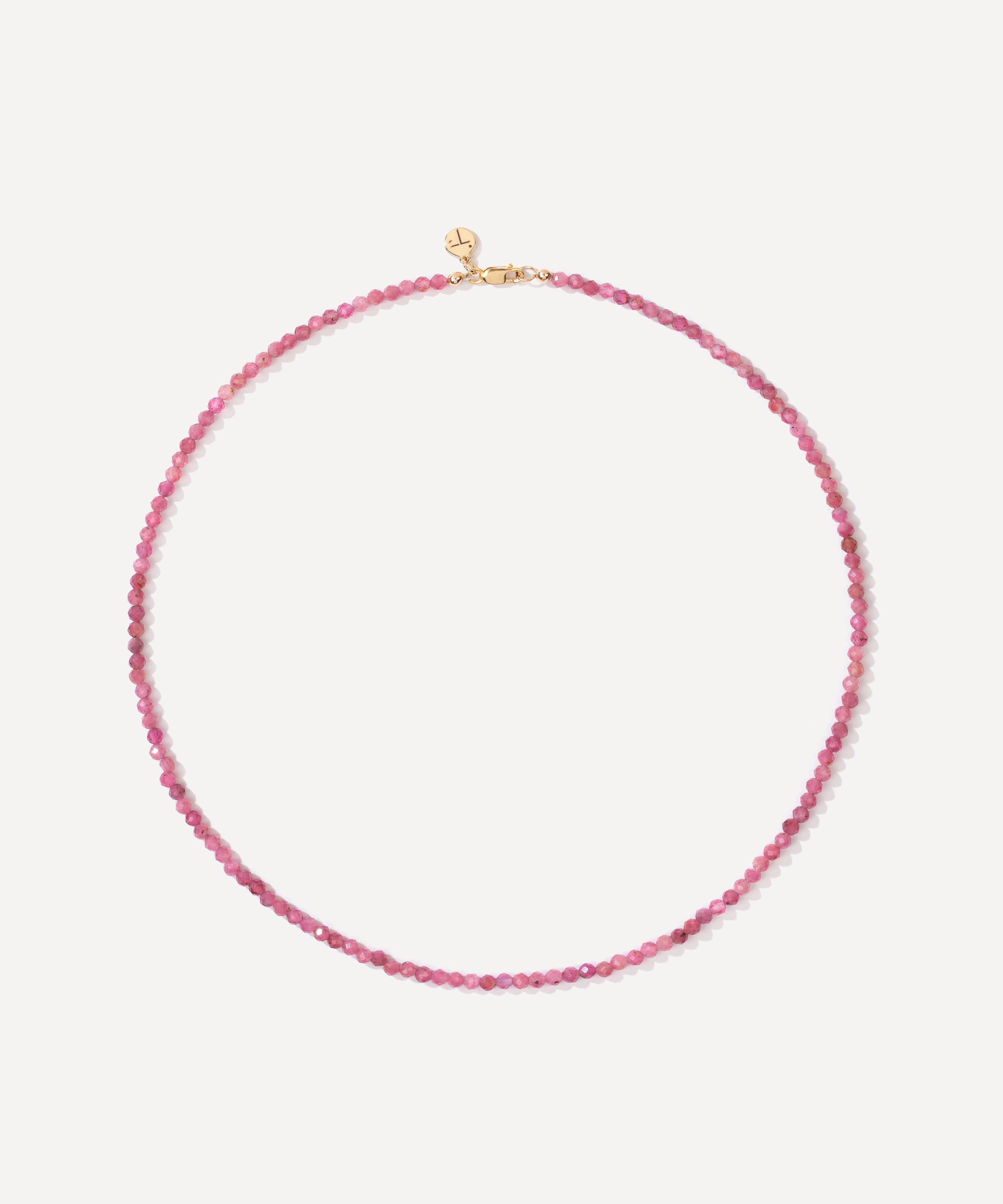 TBalance Crystals - Formentera Gratitude Pink Tourmaline Crystal Healing Necklace image number 0