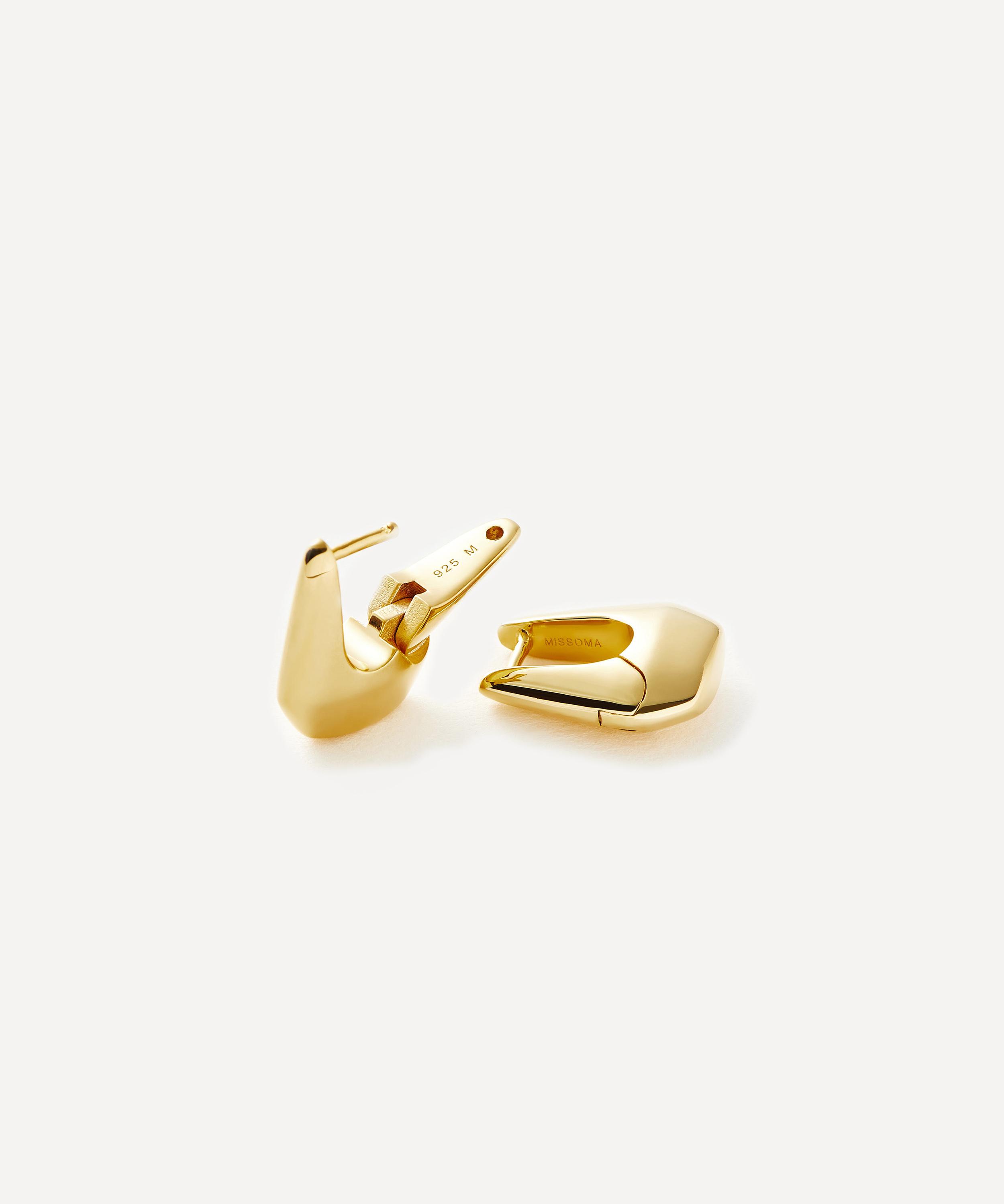 Missoma - 18ct Gold-Plated Vermeil Silver Lucy Williams Acro Small Hoop Earrings image number 2