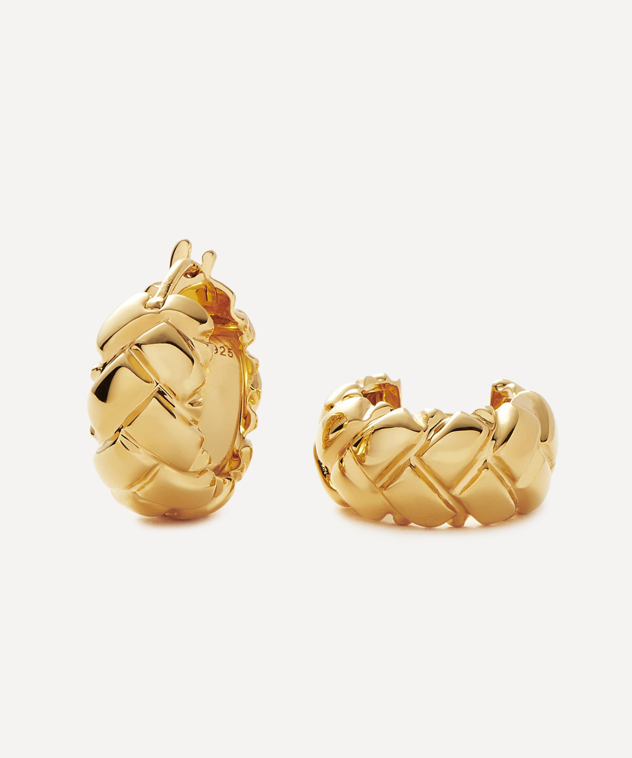 Missoma - X Lucy Williams 18ct Gold-Plated Vermeil Silver Waffle Mini Hoop Earrings image number 0