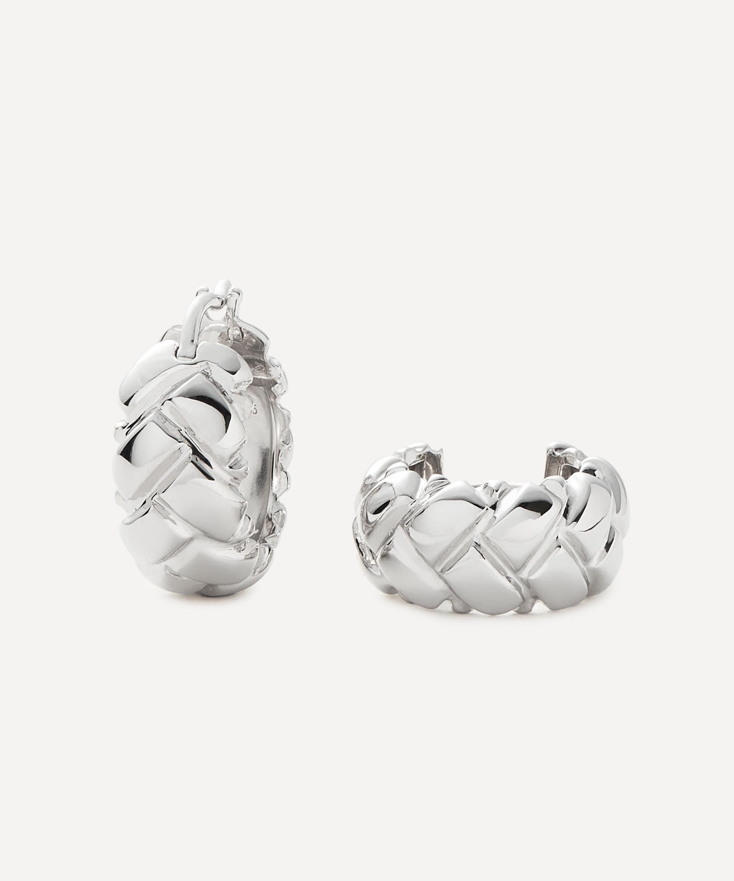 Missoma - X Lucy Williams Sterling Silver Waffle Mini Hoop Earrings image number 0
