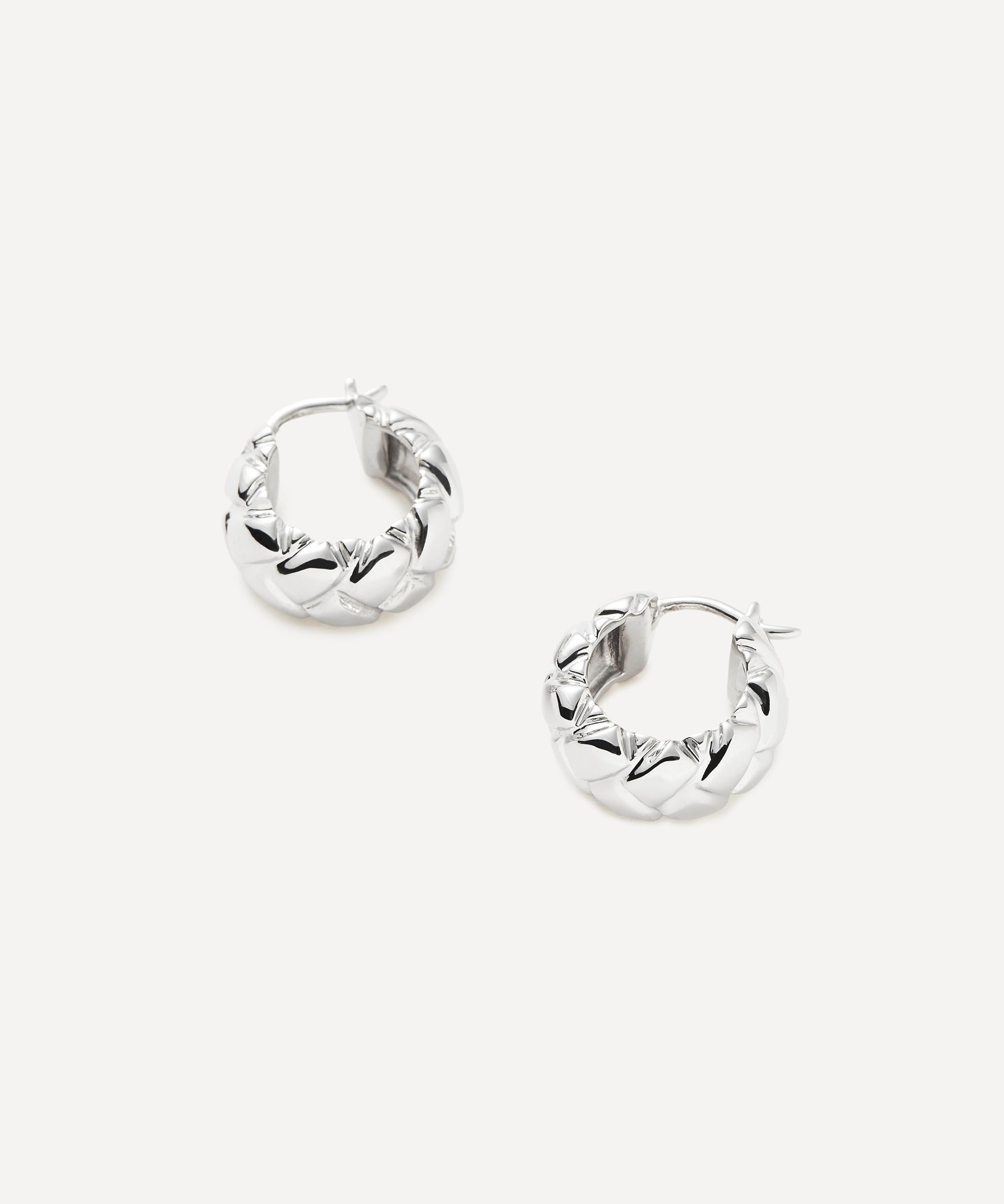 Missoma - X Lucy Williams Sterling Silver Waffle Mini Hoop Earrings image number 1