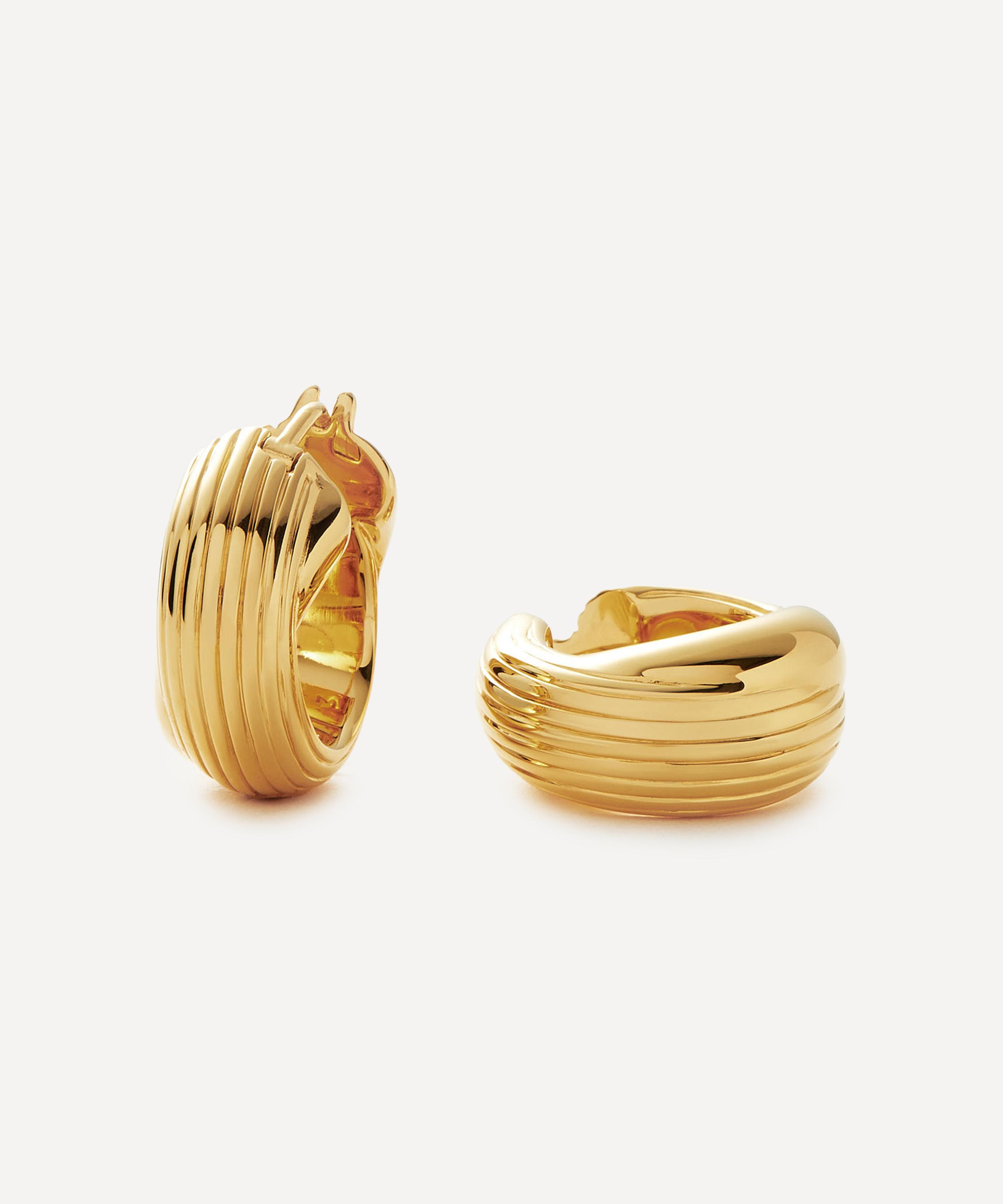 Missoma - 18ct Gold-Plated Chunky Entwine Ridge Small Hoop Earrings image number 0