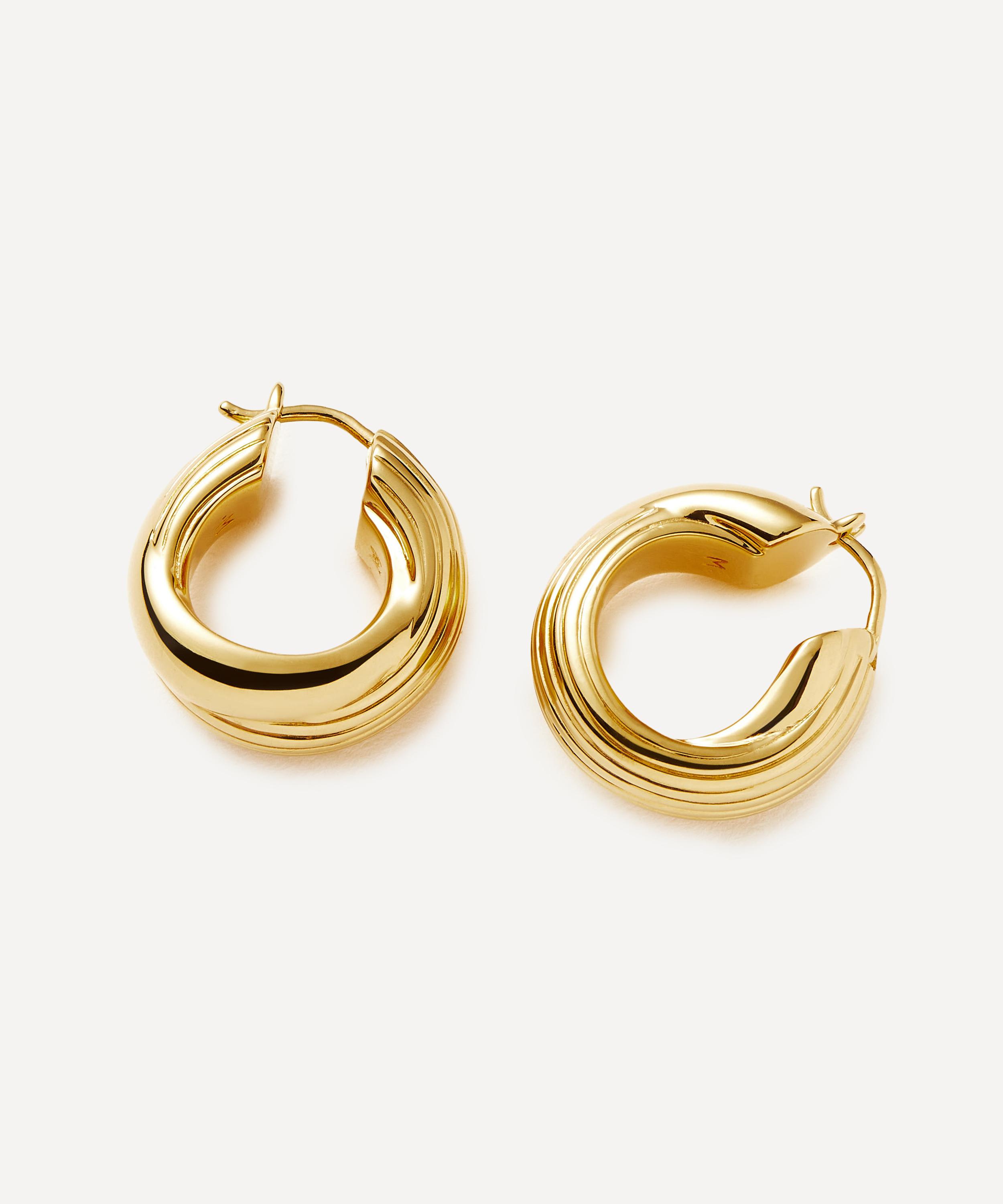 Missoma - 18ct Gold-Plated Chunky Entwine Ridge Small Hoop Earrings image number 2