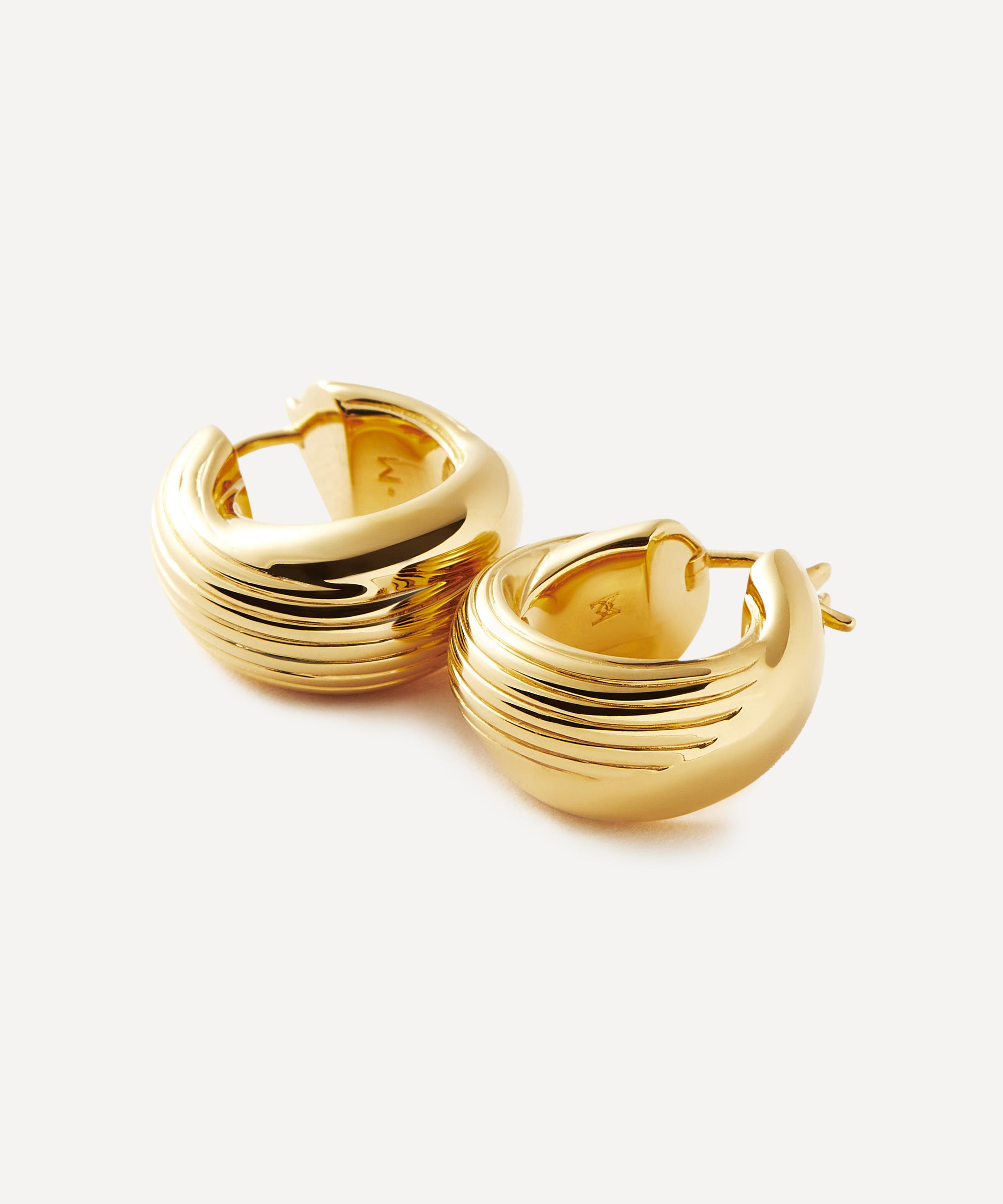 Missoma - 18ct Gold-Plated Chunky Entwine Ridge Small Hoop Earrings image number 3