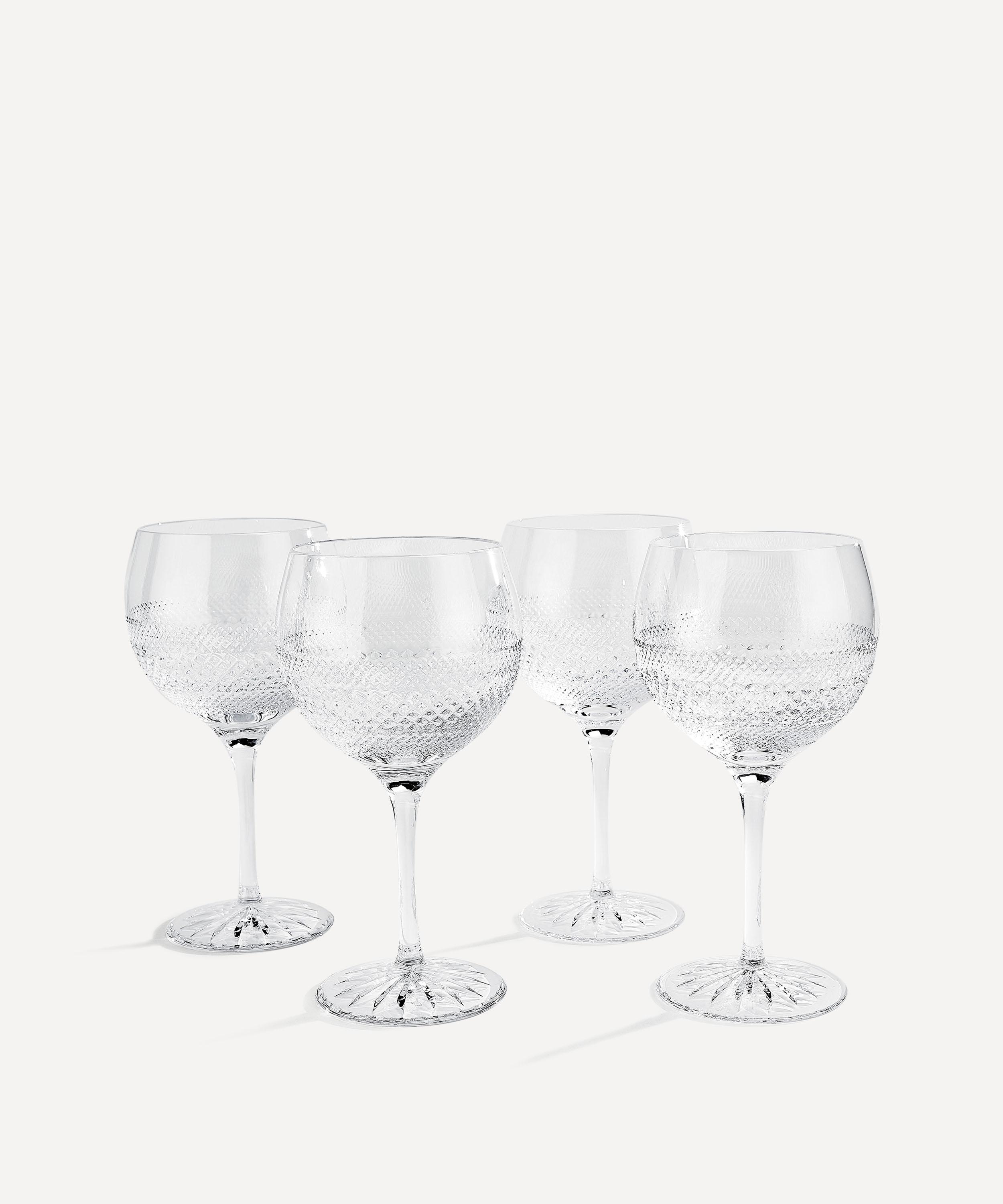 SOHO HOME Barwell Set of Four Crystal White Wine Glasses for Men