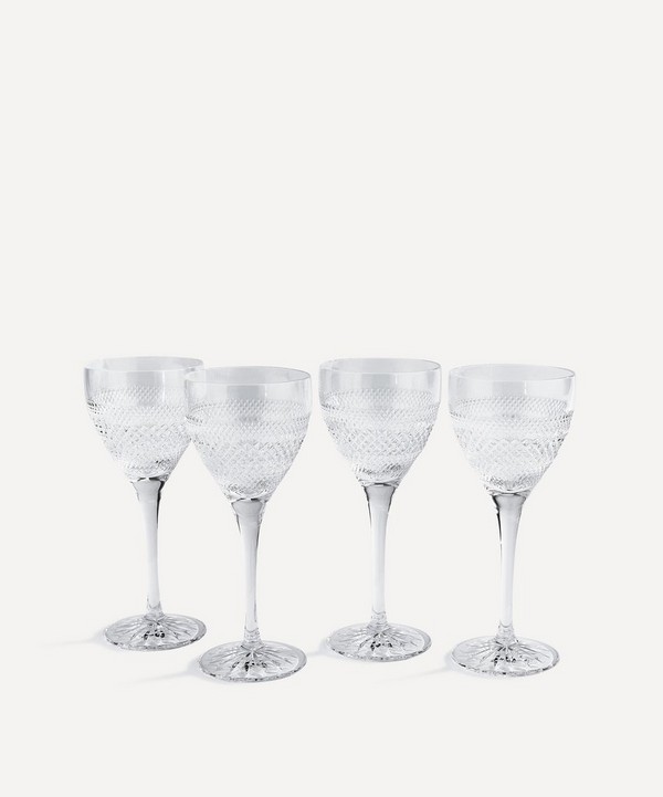 Soho Home - Huxley Cut Crystal White Wine Glass Set of Four image number null
