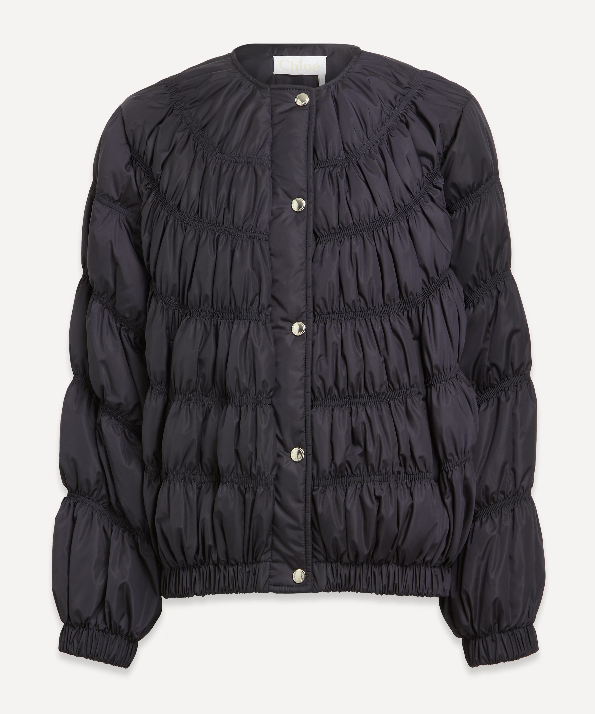 Wool-Silk Snap Sleeve Jacket - Luxury Black