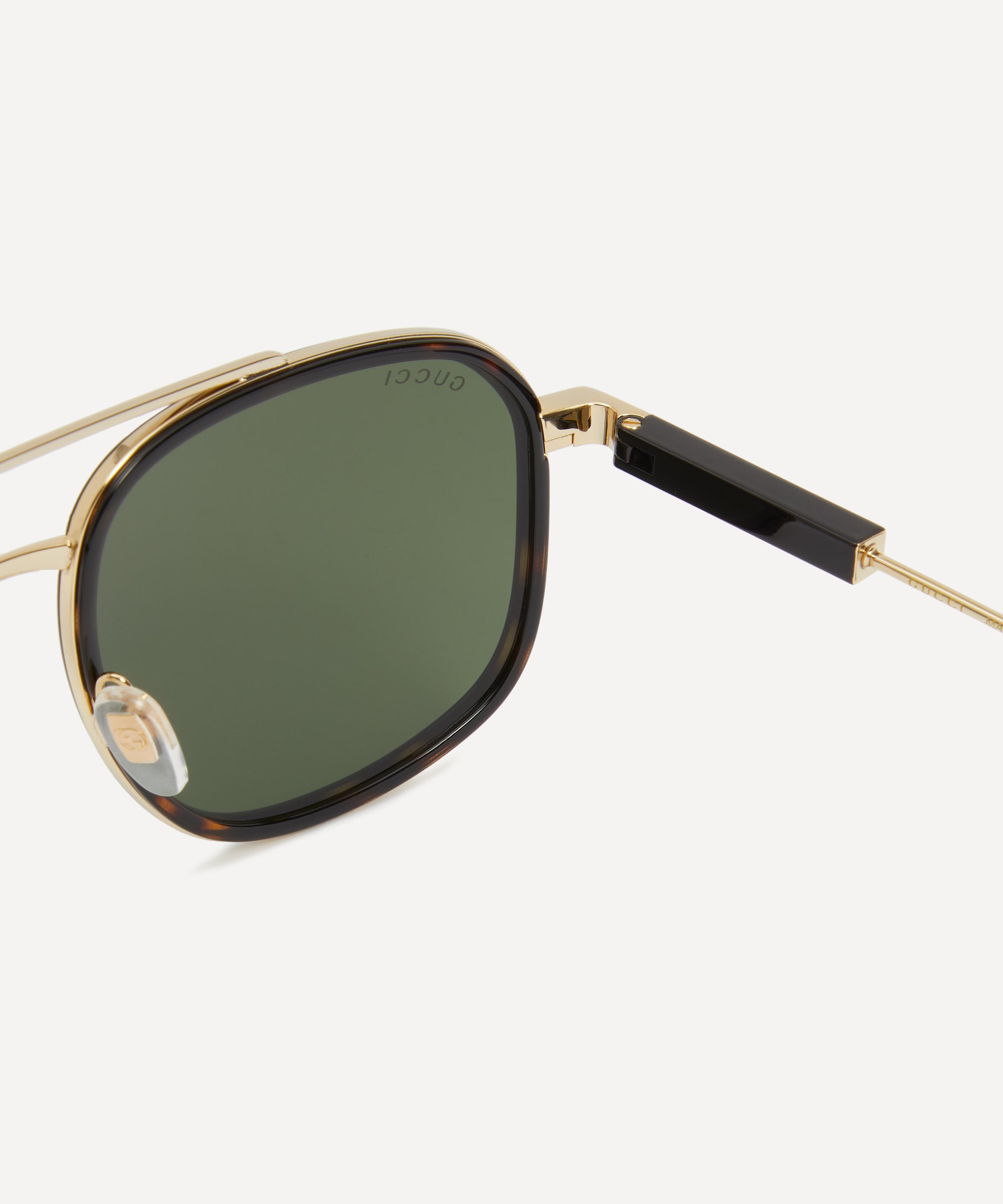 Square metal store and acetate sunglasses