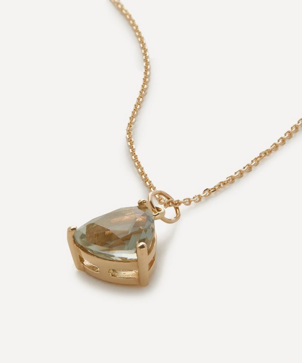 Mateo - 14ct Gold Green Amethyst Trillion Pendant Necklace image number null