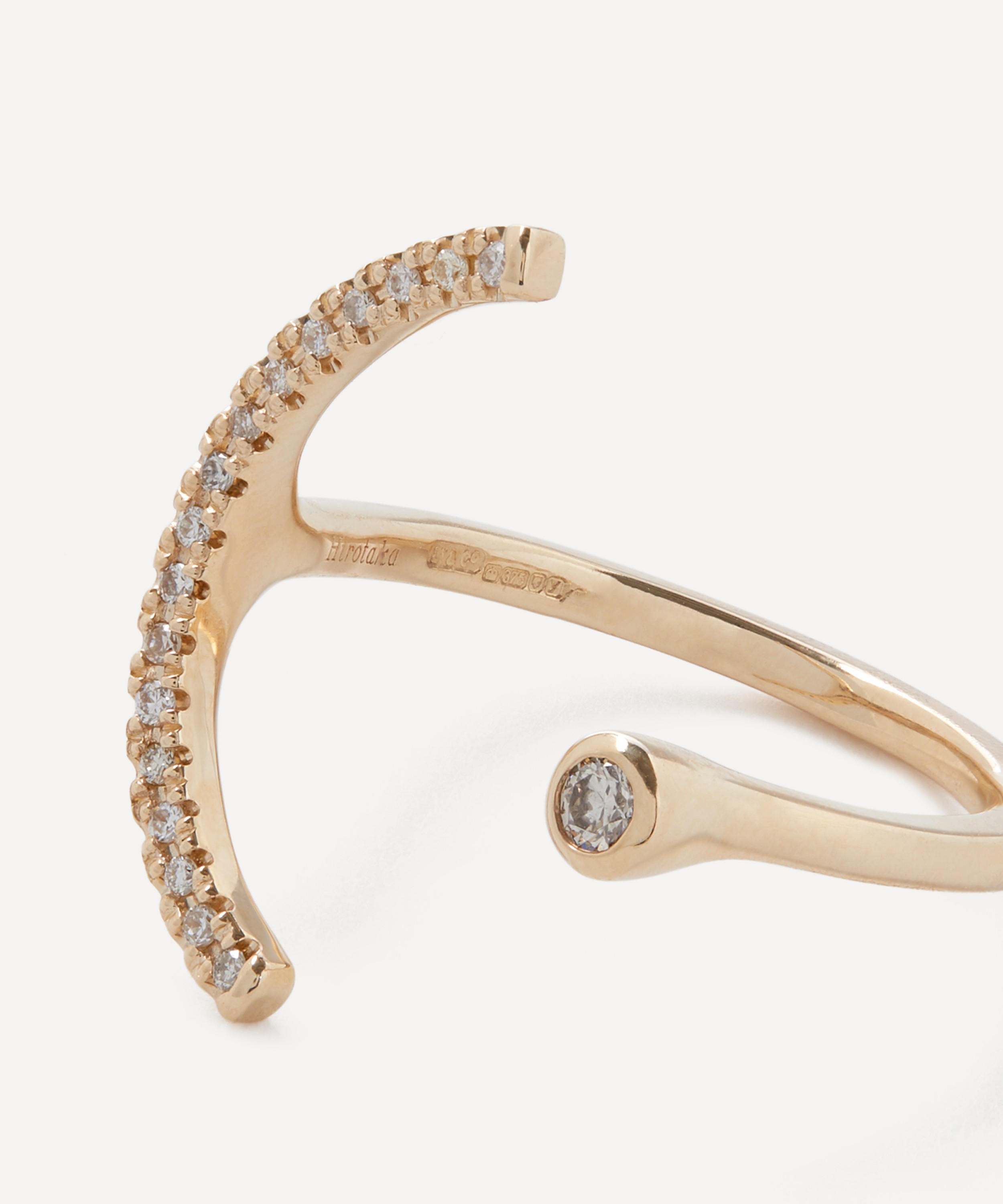 Hirotaka 10ct Gold Treehopper Diamond Cuff Ring | Liberty