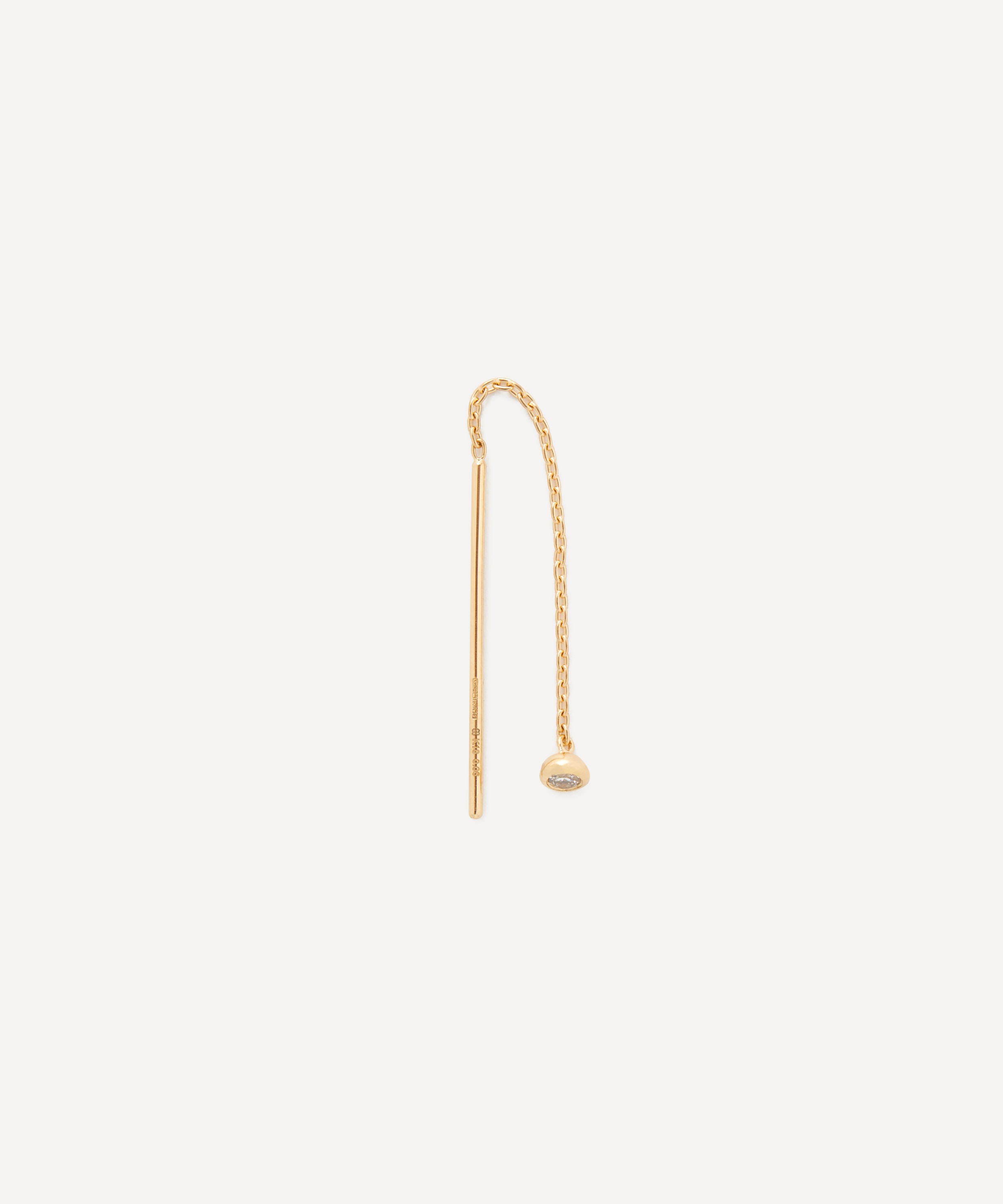 Hirotaka - 18ct Gold Manhattan Diamond Chain Drop Earring