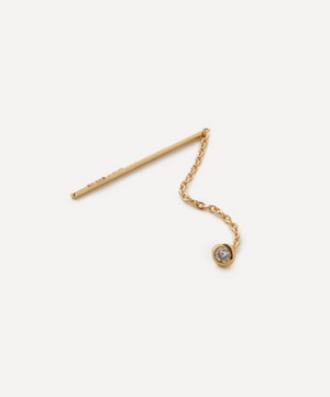 Hirotaka - 18ct Gold Manhattan Diamond Chain Drop Earring image number 1