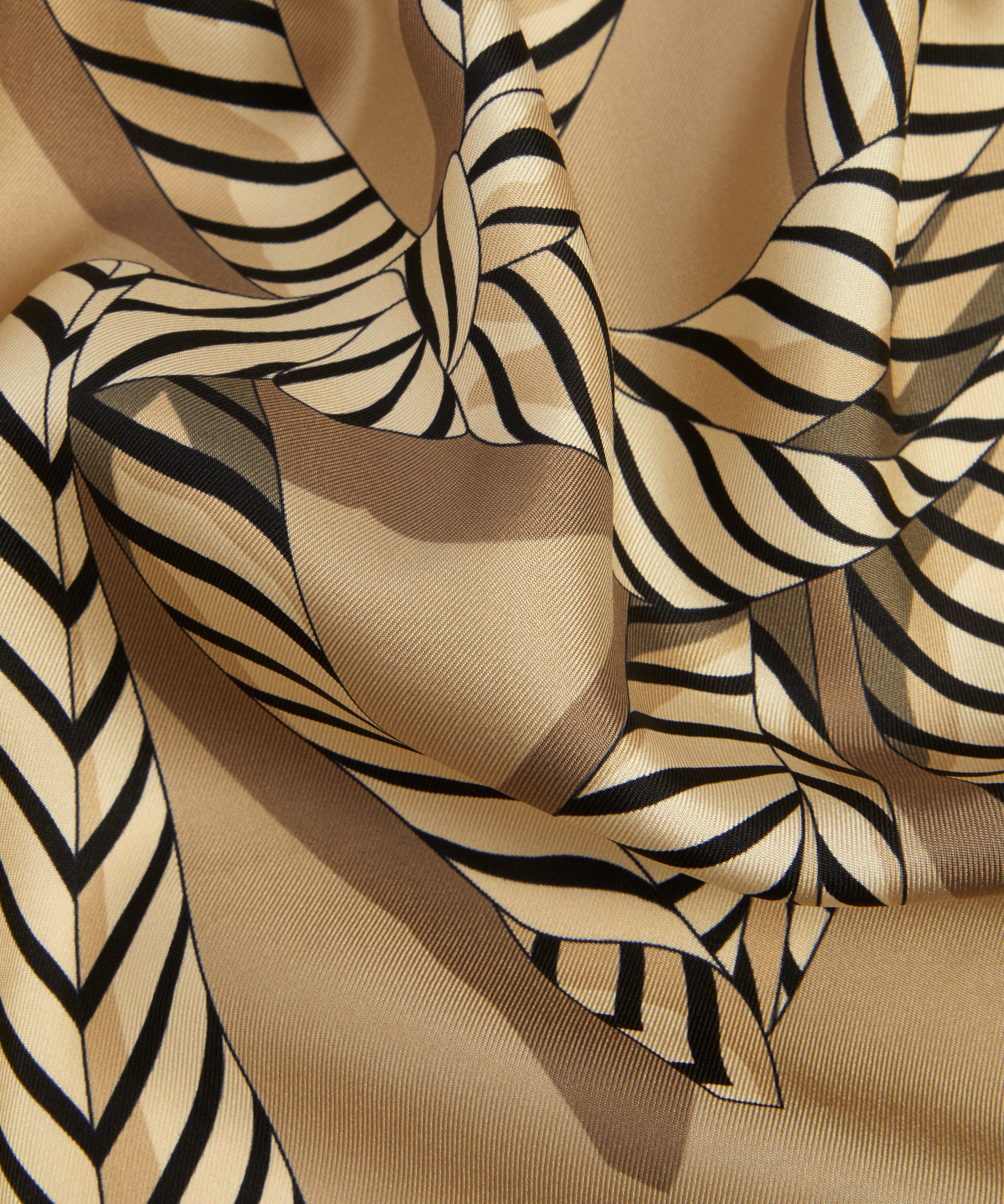 Printed Silk Scarf in Brown - Toteme