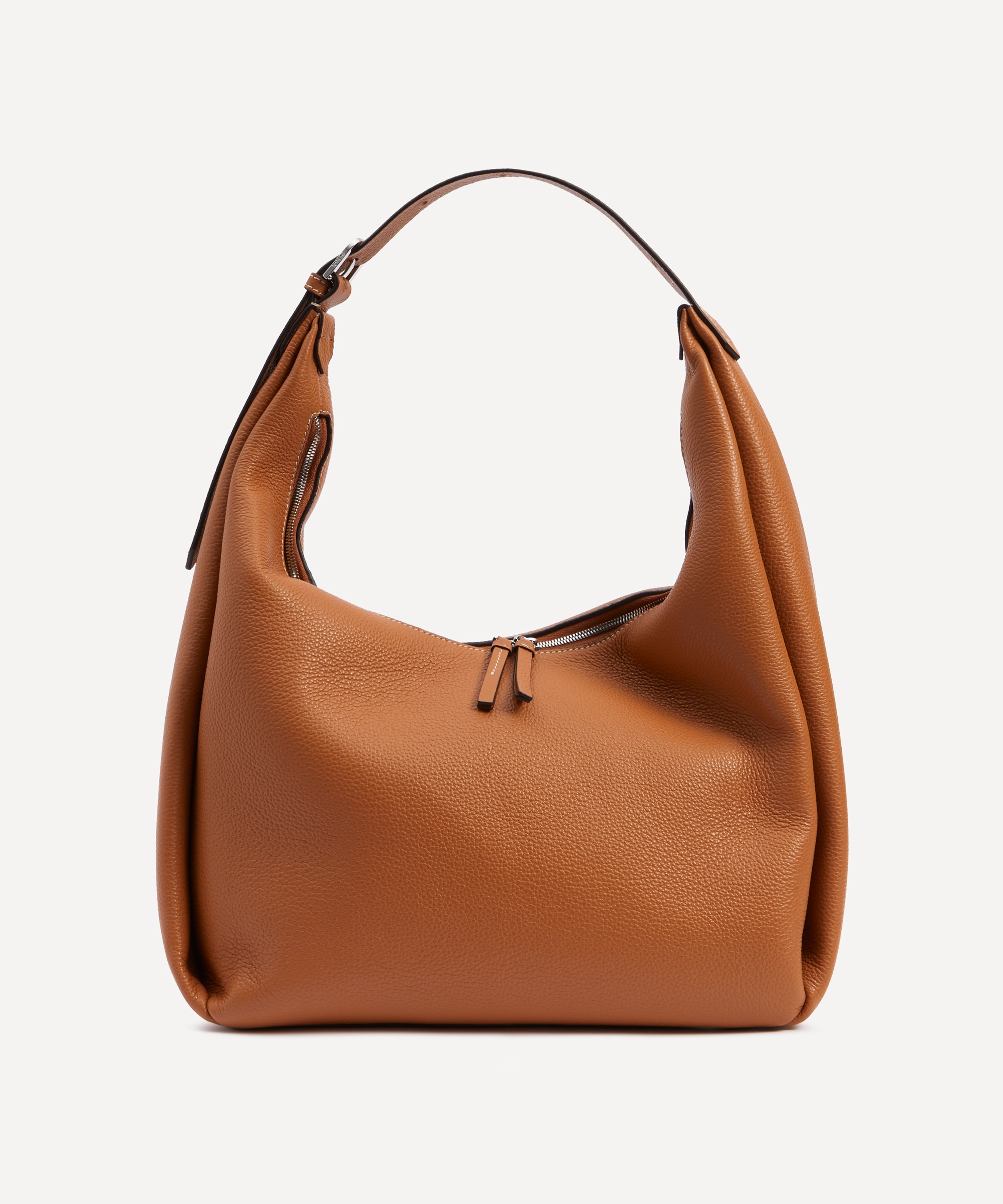 Toteme - Belt Hobo Milk Grain Leather Shoulder Bag