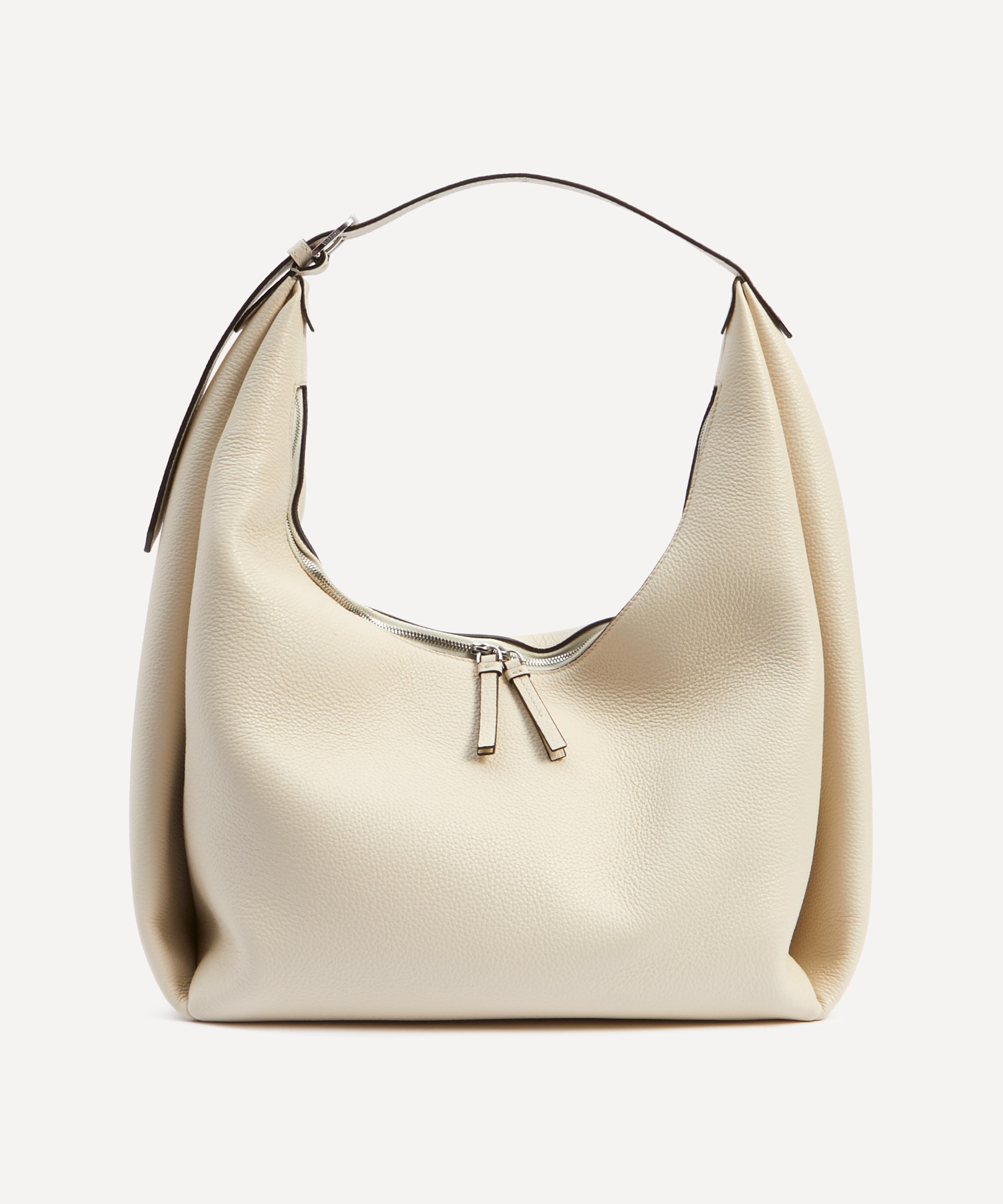 Toteme - Belt Hobo Milk Grain Leather Shoulder Bag image number 0