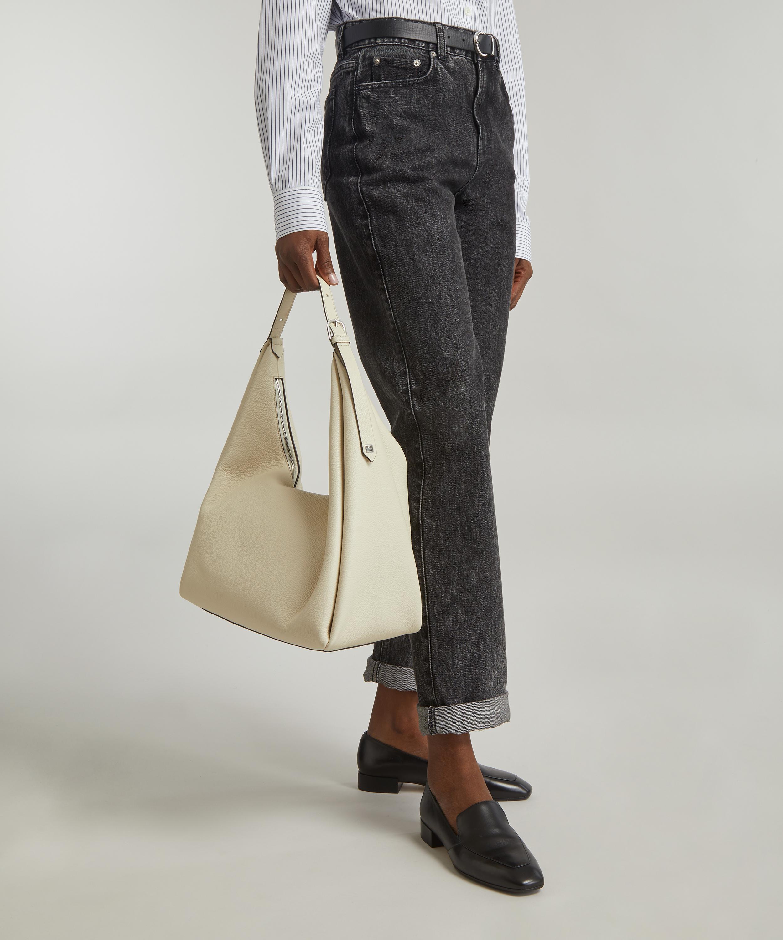 Toteme - Belt Hobo Milk Grain Leather Shoulder Bag image number 1