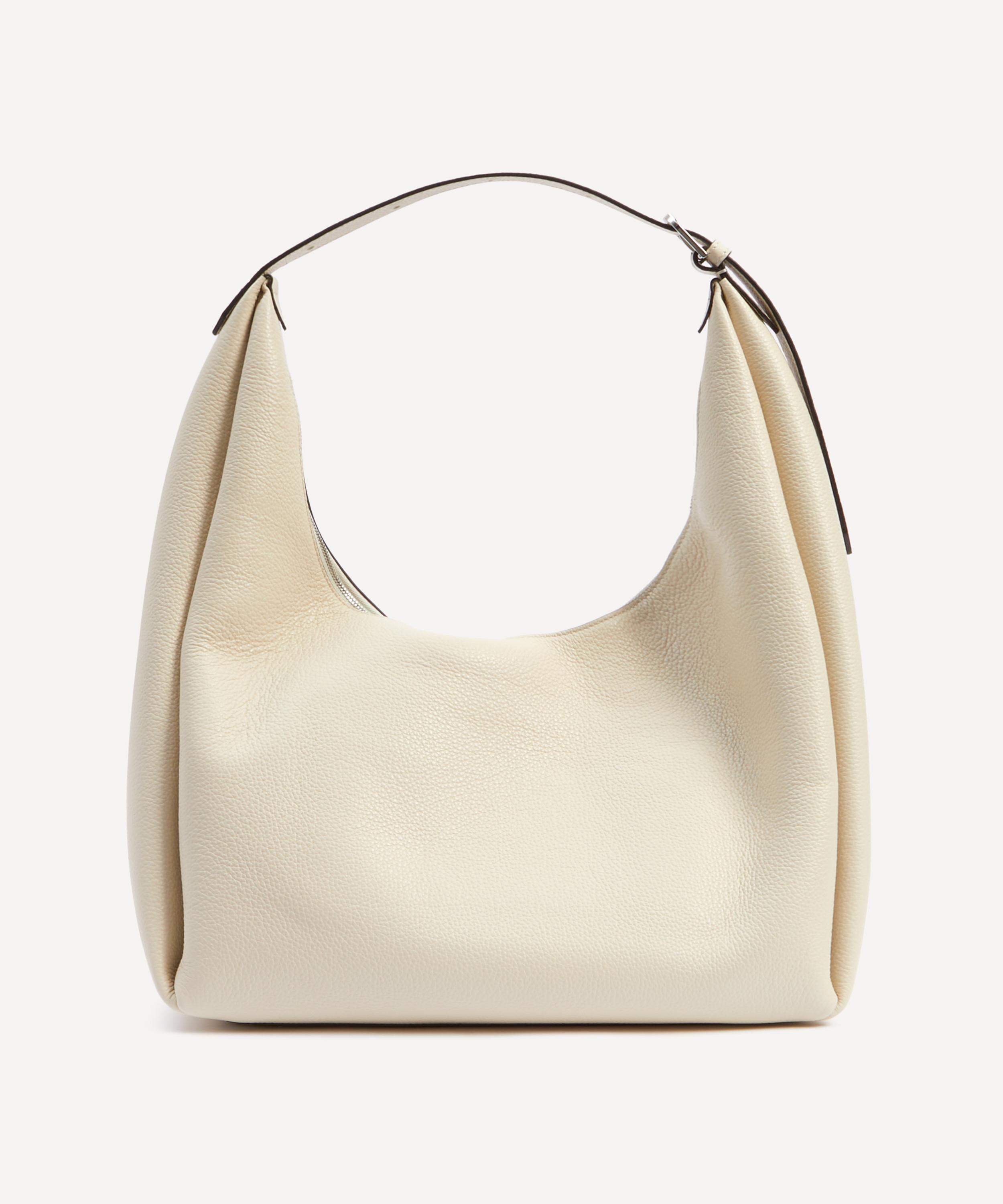 Toteme - Belt Hobo Milk Grain Leather Shoulder Bag image number 3
