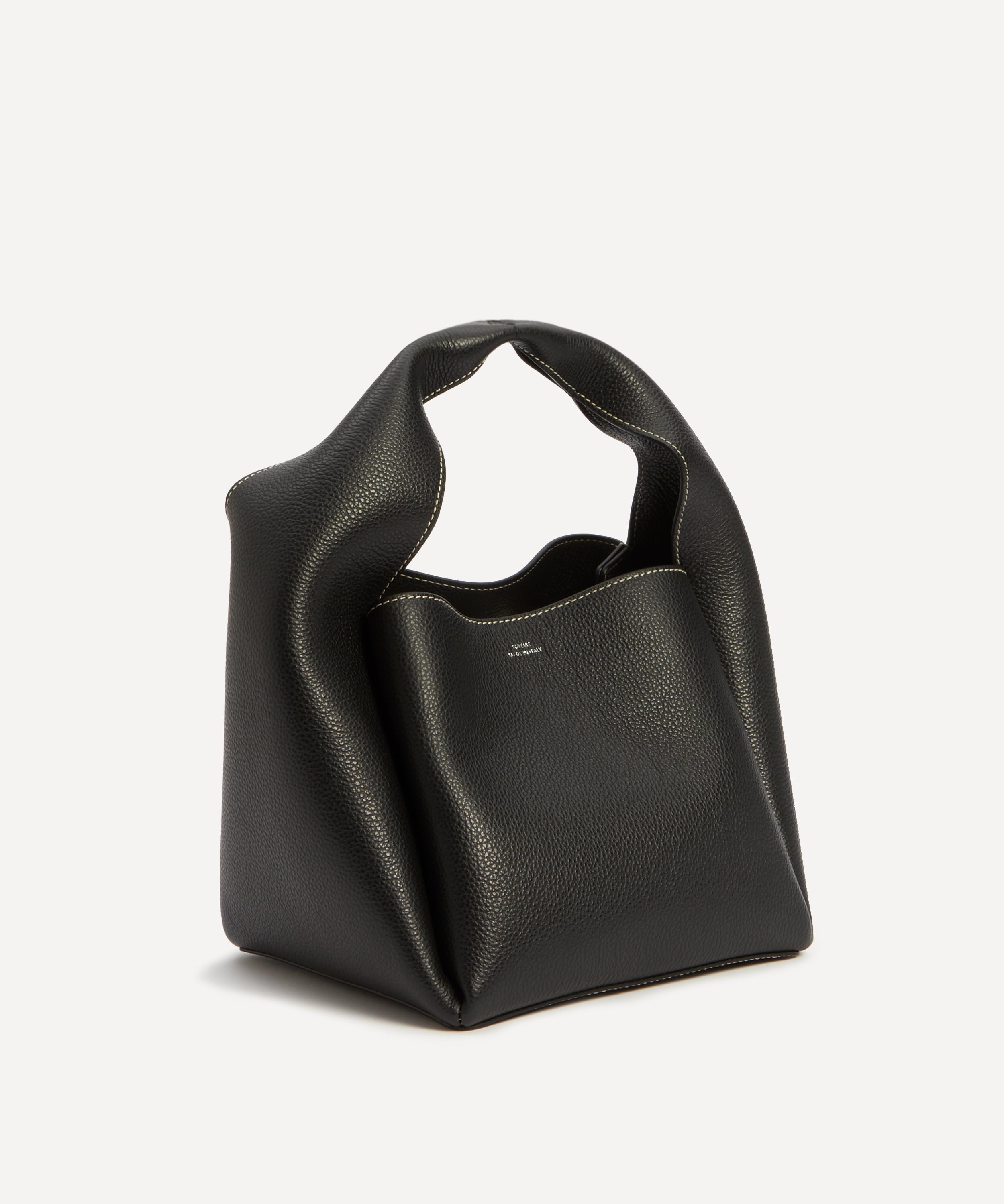 Bucket bag black grain