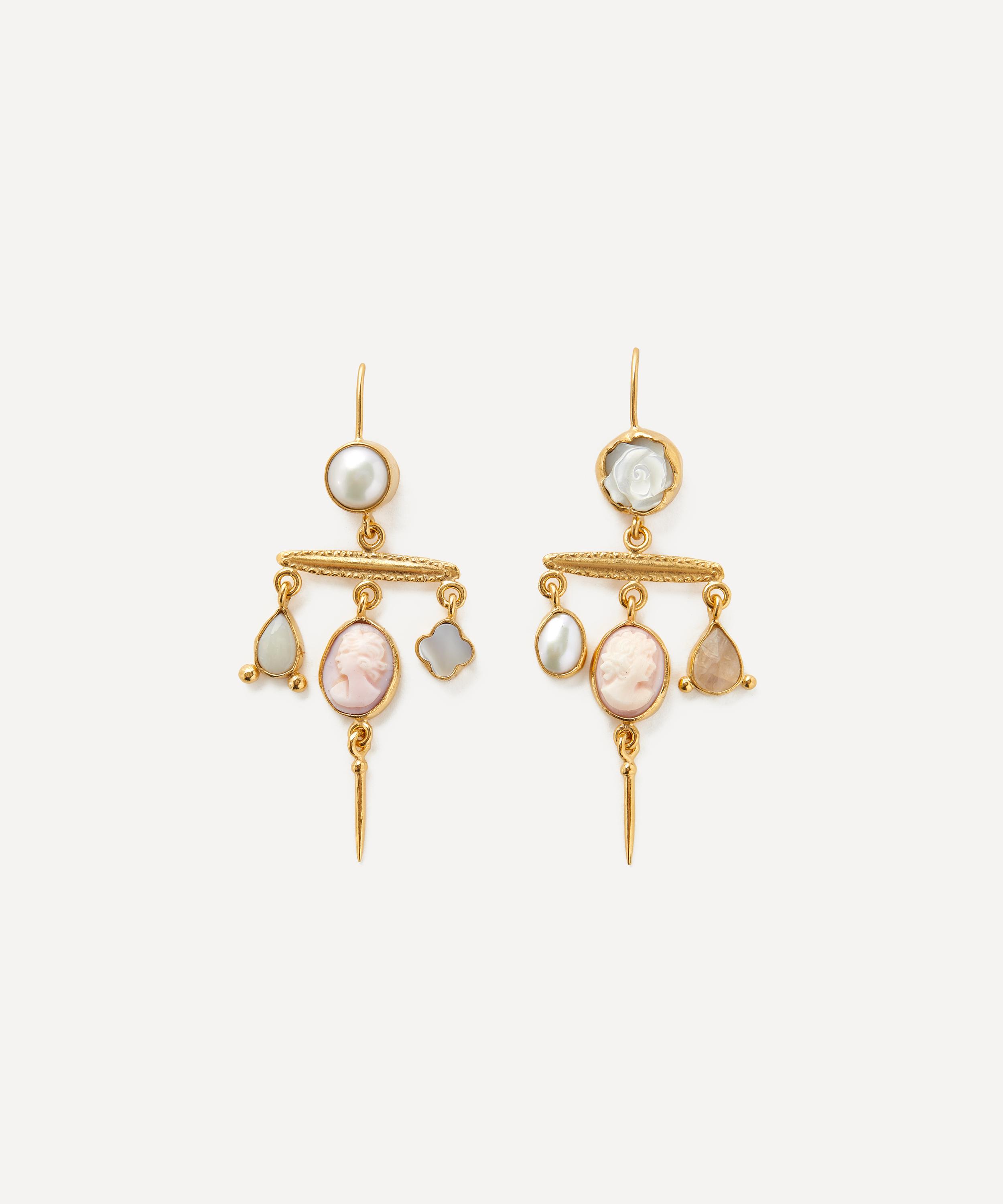 Grainne Morton - Gold-Plated Victorian Pin Drop Earrings image number 0