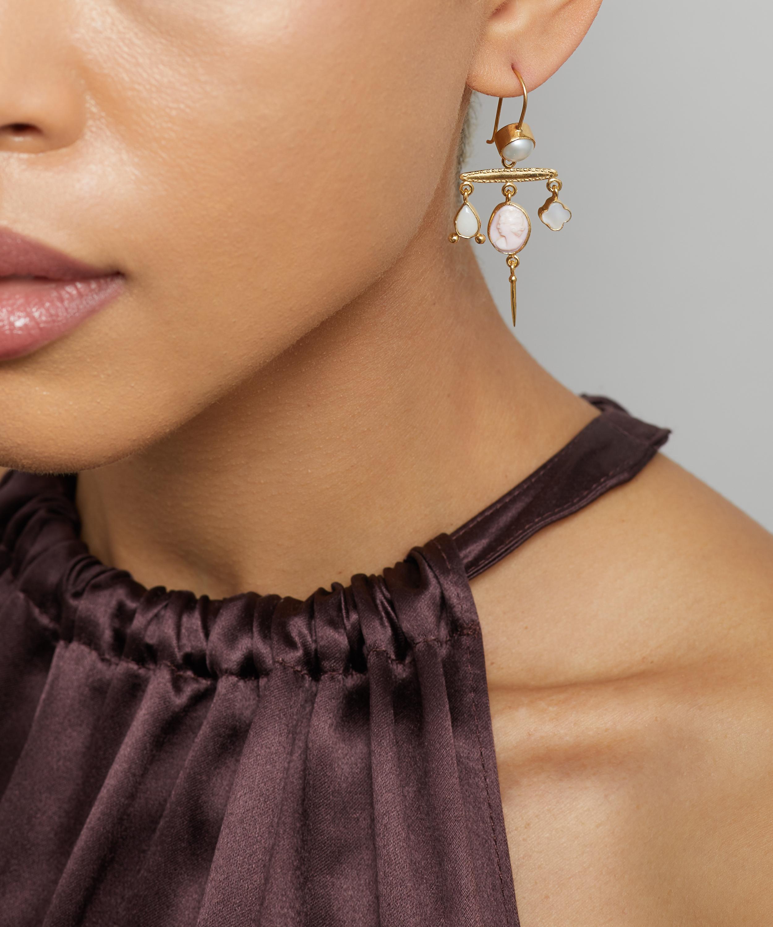 Grainne Morton - Gold-Plated Victorian Pin Drop Earrings image number 1