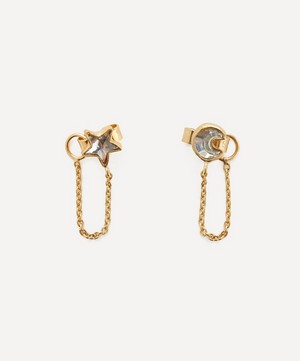 Grainne Morton - 18ct Gold-Plated Mismatched Star and Moon Chain Stud Earrings image number 0