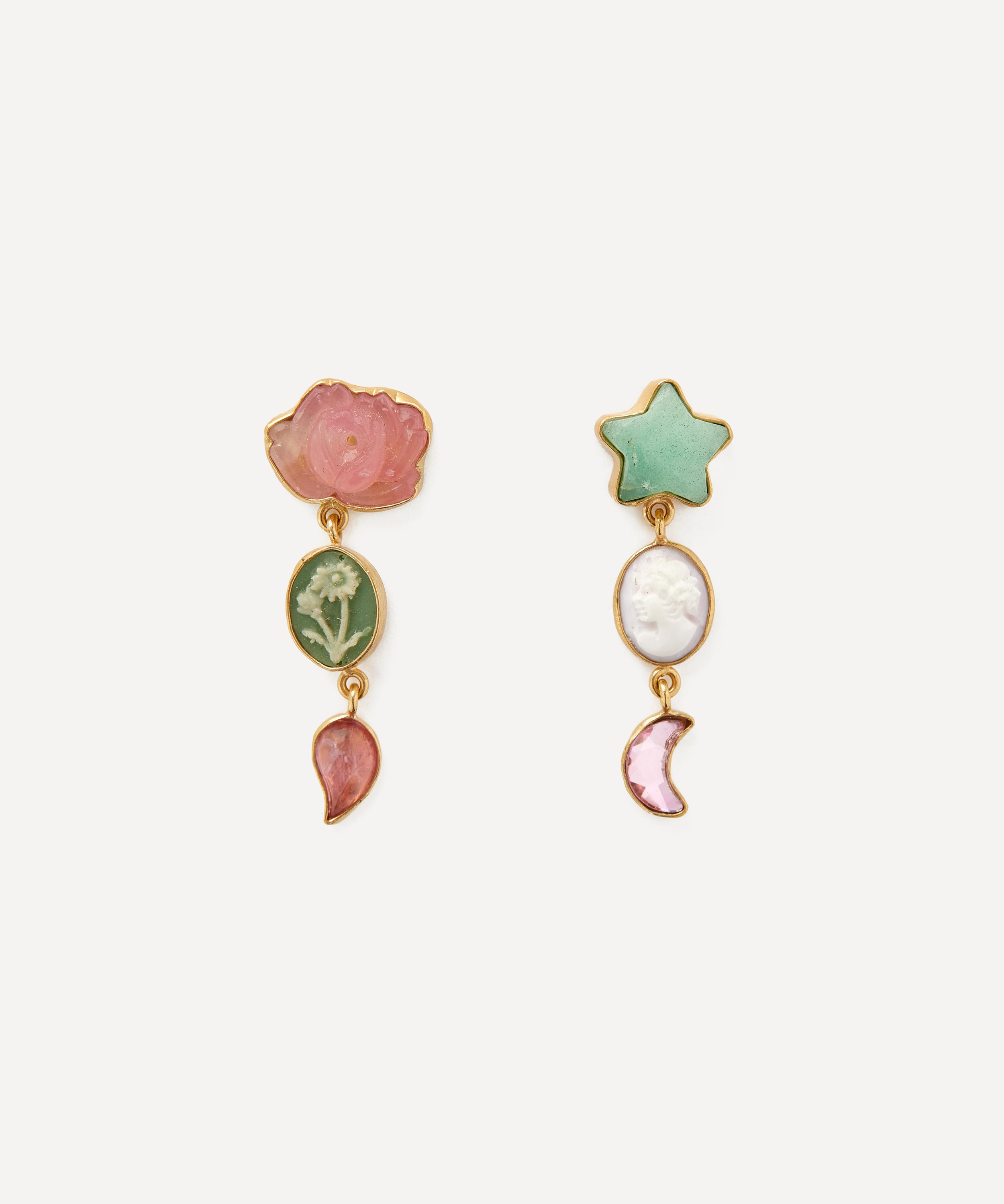 Grainne Morton 18ct Gold-Plated Three Charm Moving Drop Earrings | Liberty