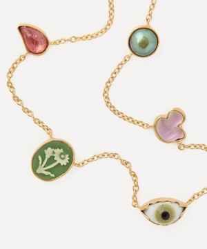 Grainne Morton - Gold-Plated Five Mini Charm Necklace image number 1