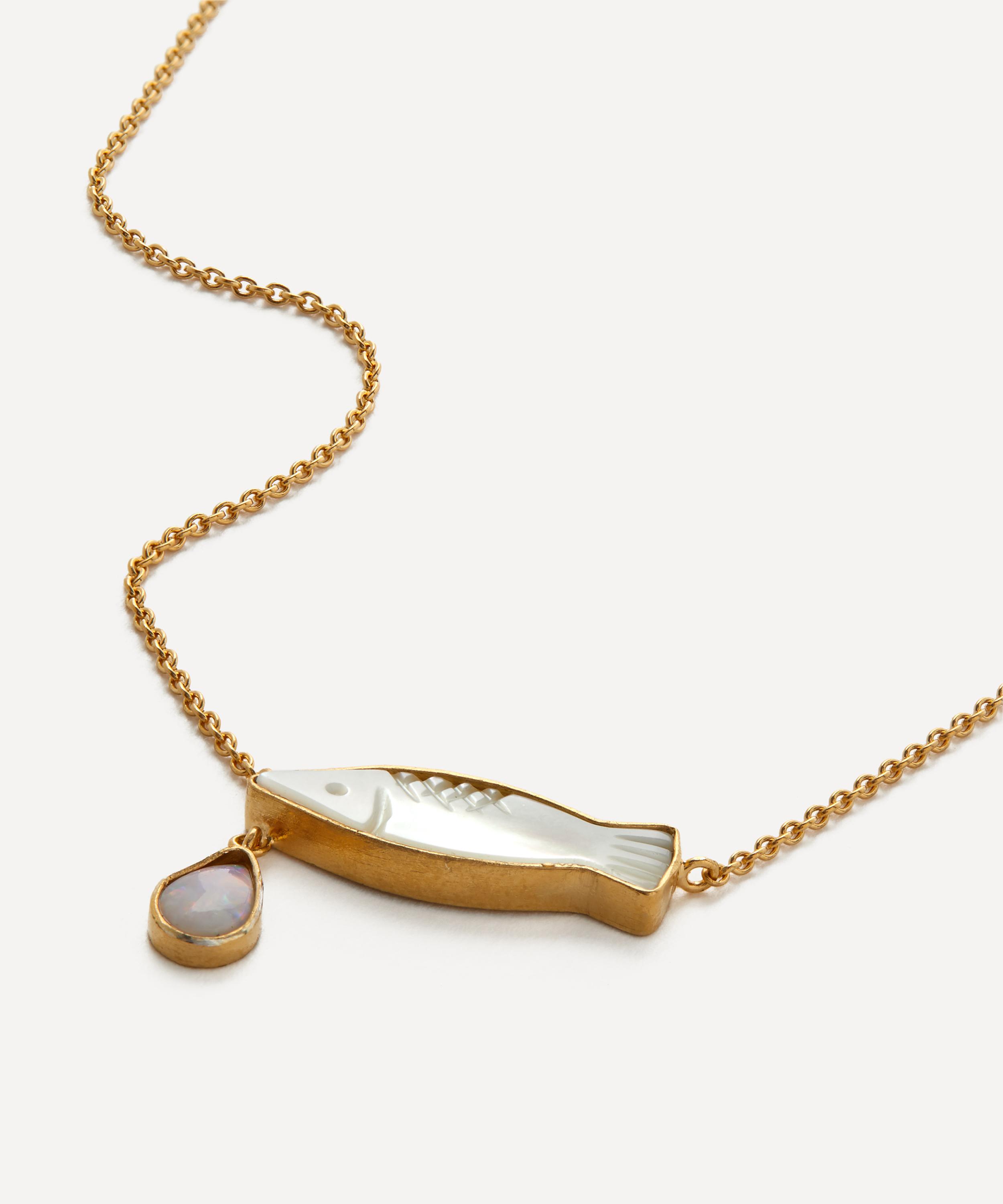 Grainne Morton - 18ct Gold-Plated Fish Charm Necklace image number 0