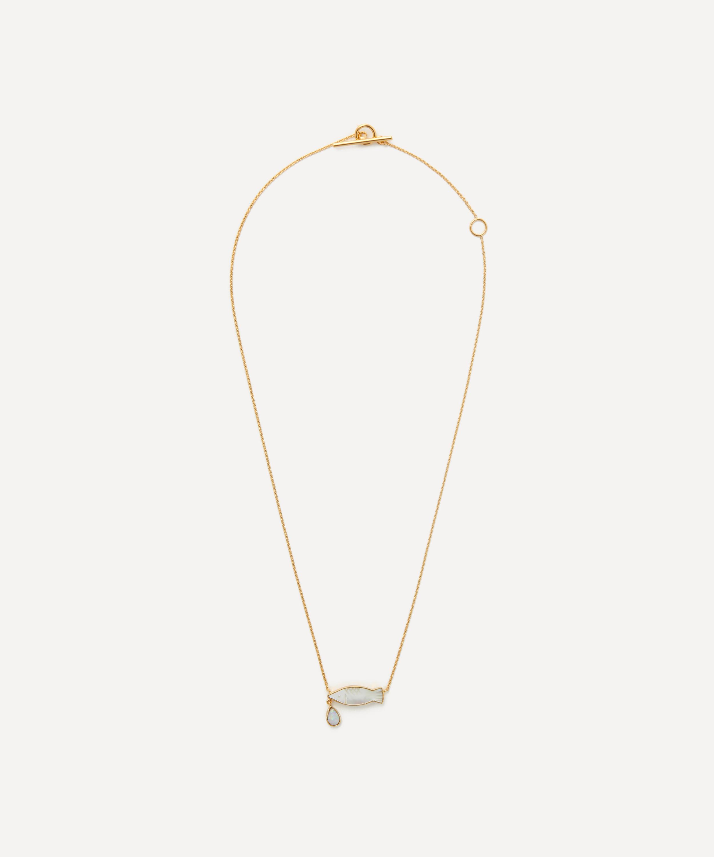 Grainne Morton - 18ct Gold-Plated Fish Charm Necklace image number 1