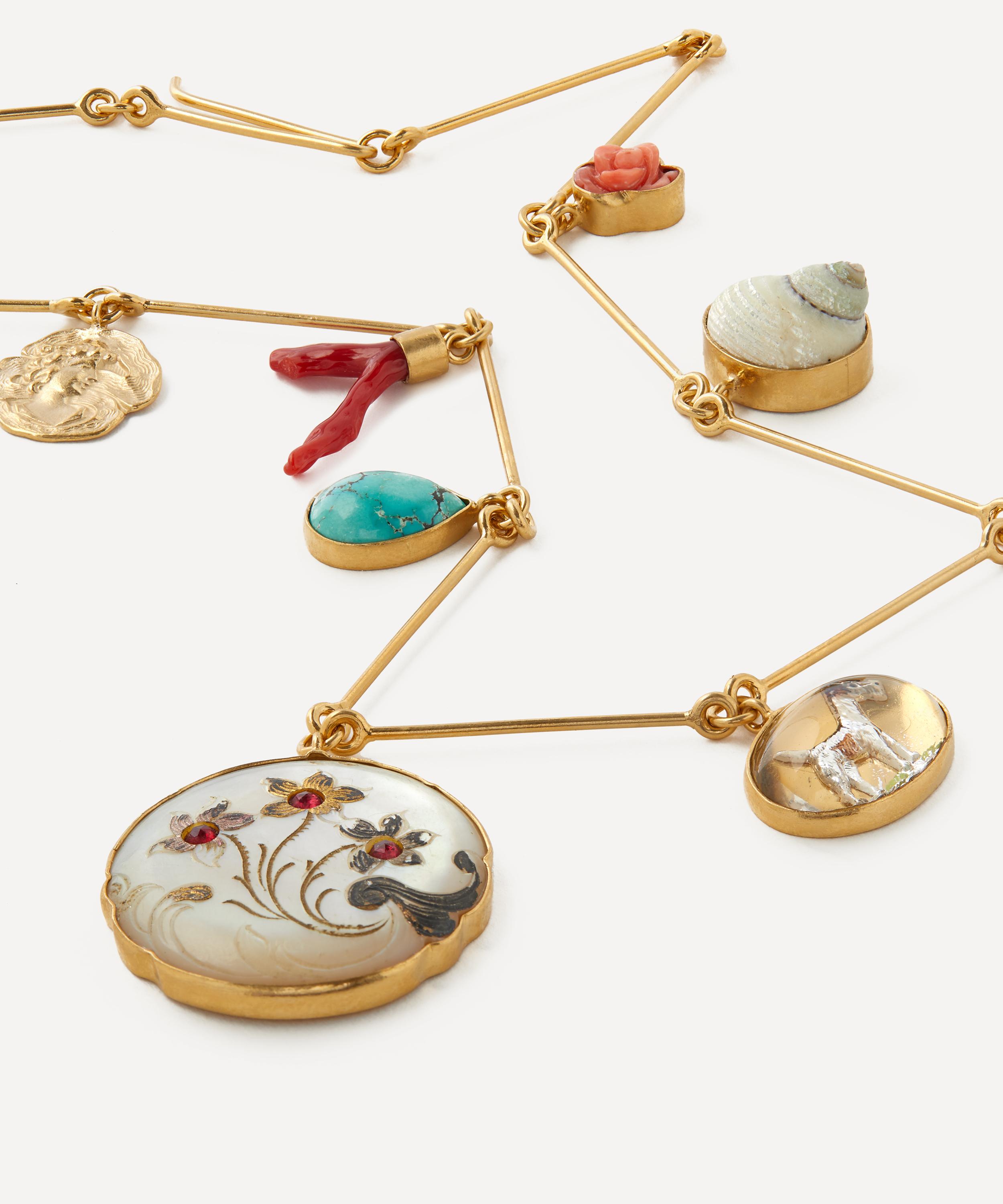 Grainne Morton - 18ct Gold-Plated Nine Wire Charm Necklace image number 1