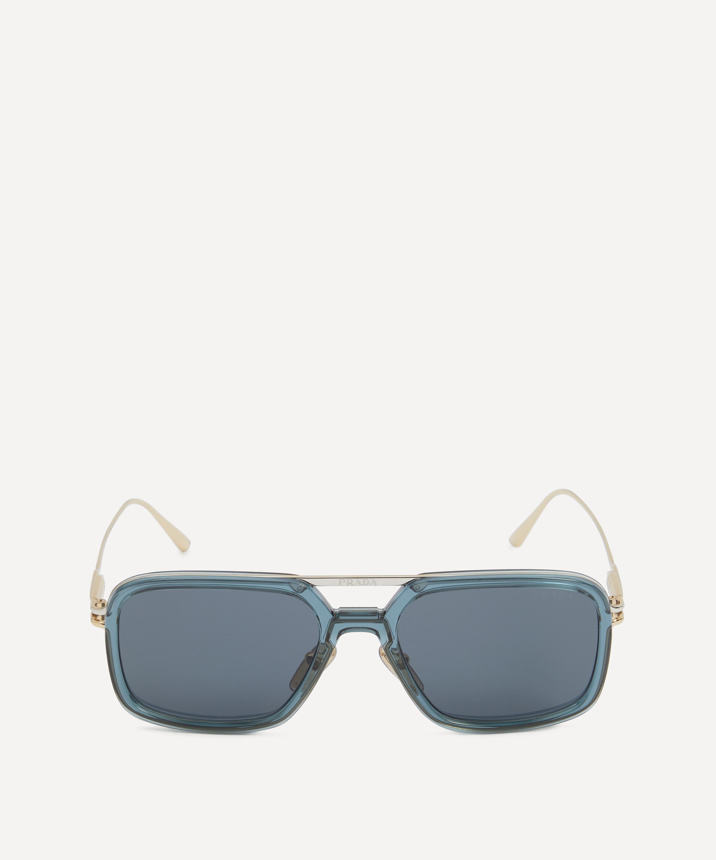Prada Square Metal and Acetate Sunglasses Liberty