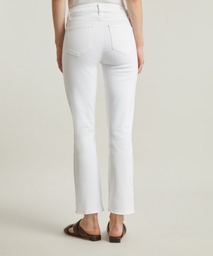 Paige - Cindy Crisp White Cropped Straight Leg Jeans image number 3