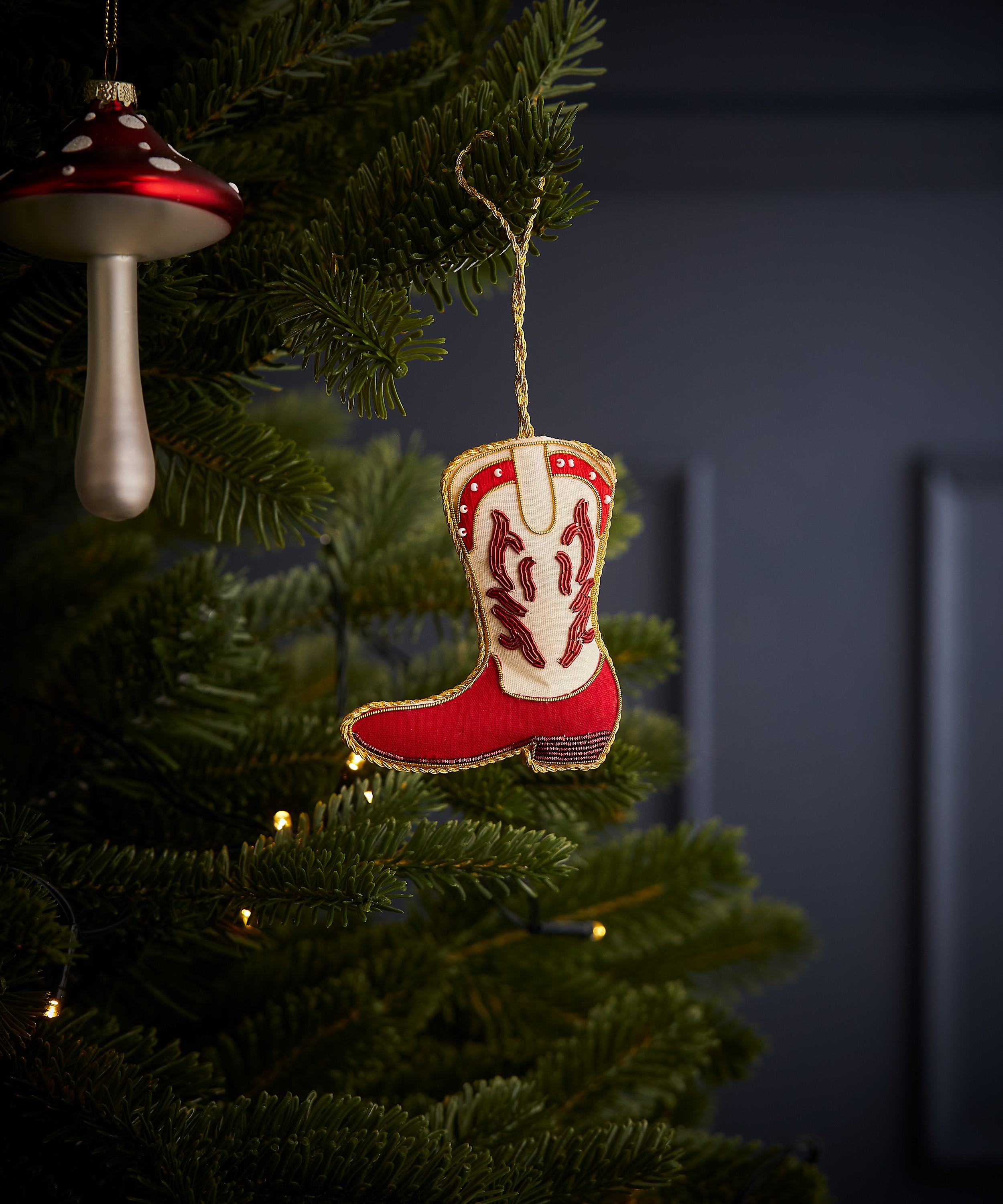 Cowboy Boot Ornament for Country Fans Christmas Tree Ornament