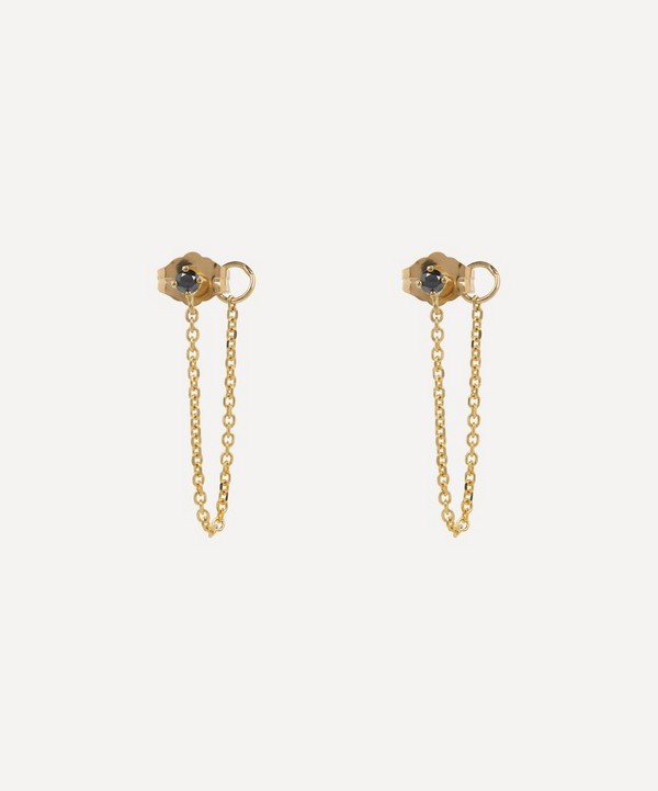 Satomi Kawakita - 18ct Gold Black Diamond Sprinkle Stud Earrings