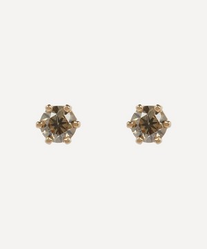 Satomi Kawakita - 14ct Gold 3.5mm Brown Diamond Stud Earrings image number 0