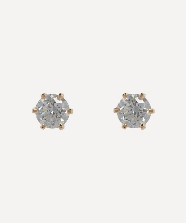 Satomi Kawakita - 14ct Gold 4mm White Diamond Stud Earrings image number null