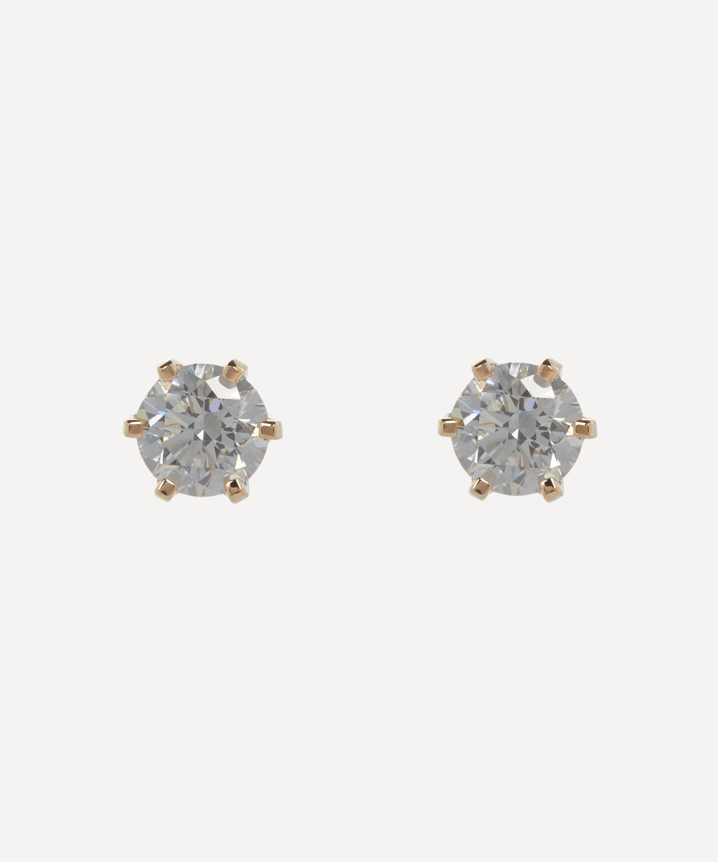 Satomi Kawakita - 14ct Gold 4mm White Diamond Stud Earrings image number 0