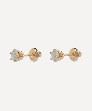 Satomi Kawakita - 14ct Gold 4mm White Diamond Stud Earrings image number 2