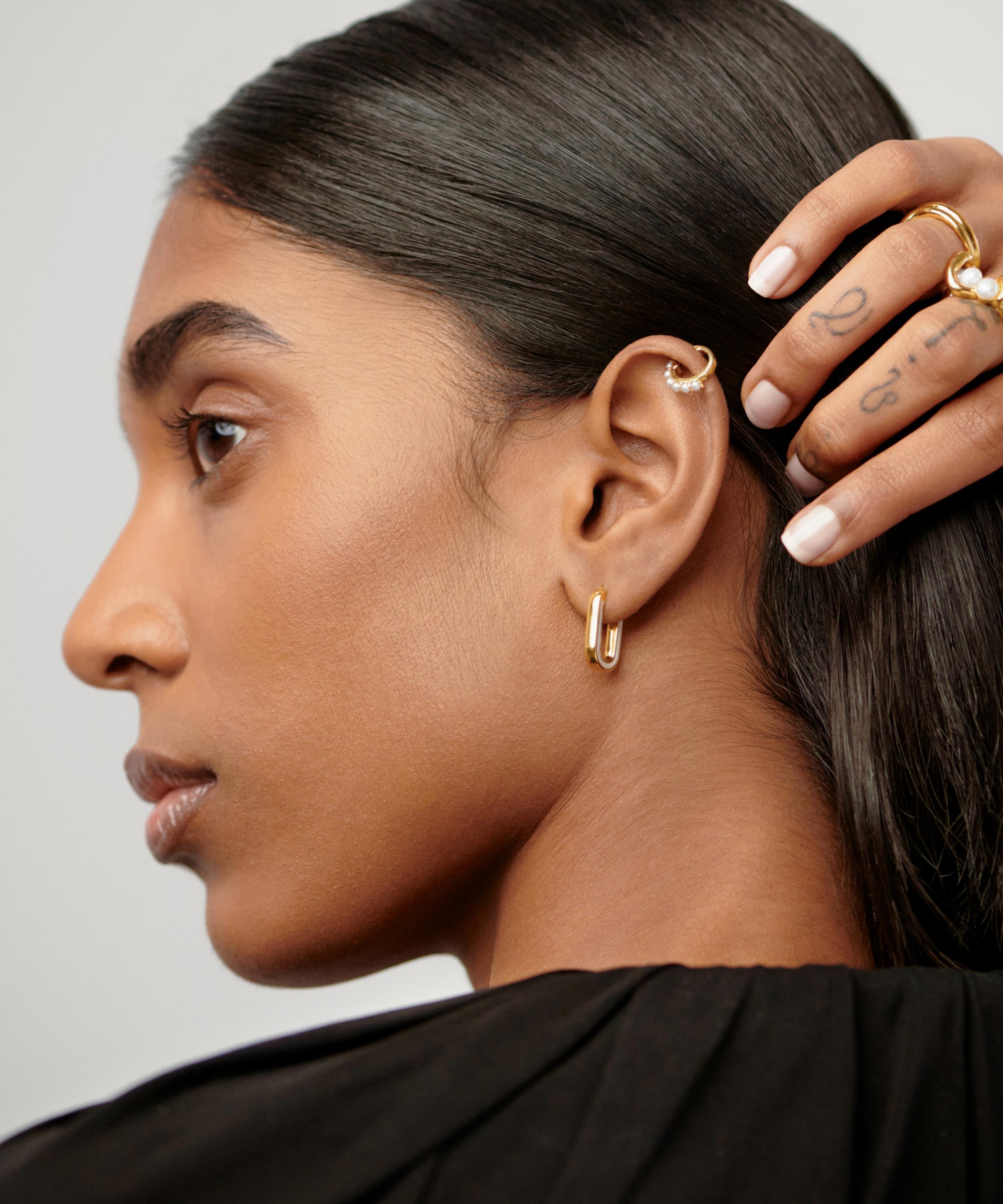 ★MISSOMA★ ENAMEL HAZE OVATE スモール フープ イヤリング Missoma 18ct Gold-Plated Vermeil Silver Enamel Haze Small
