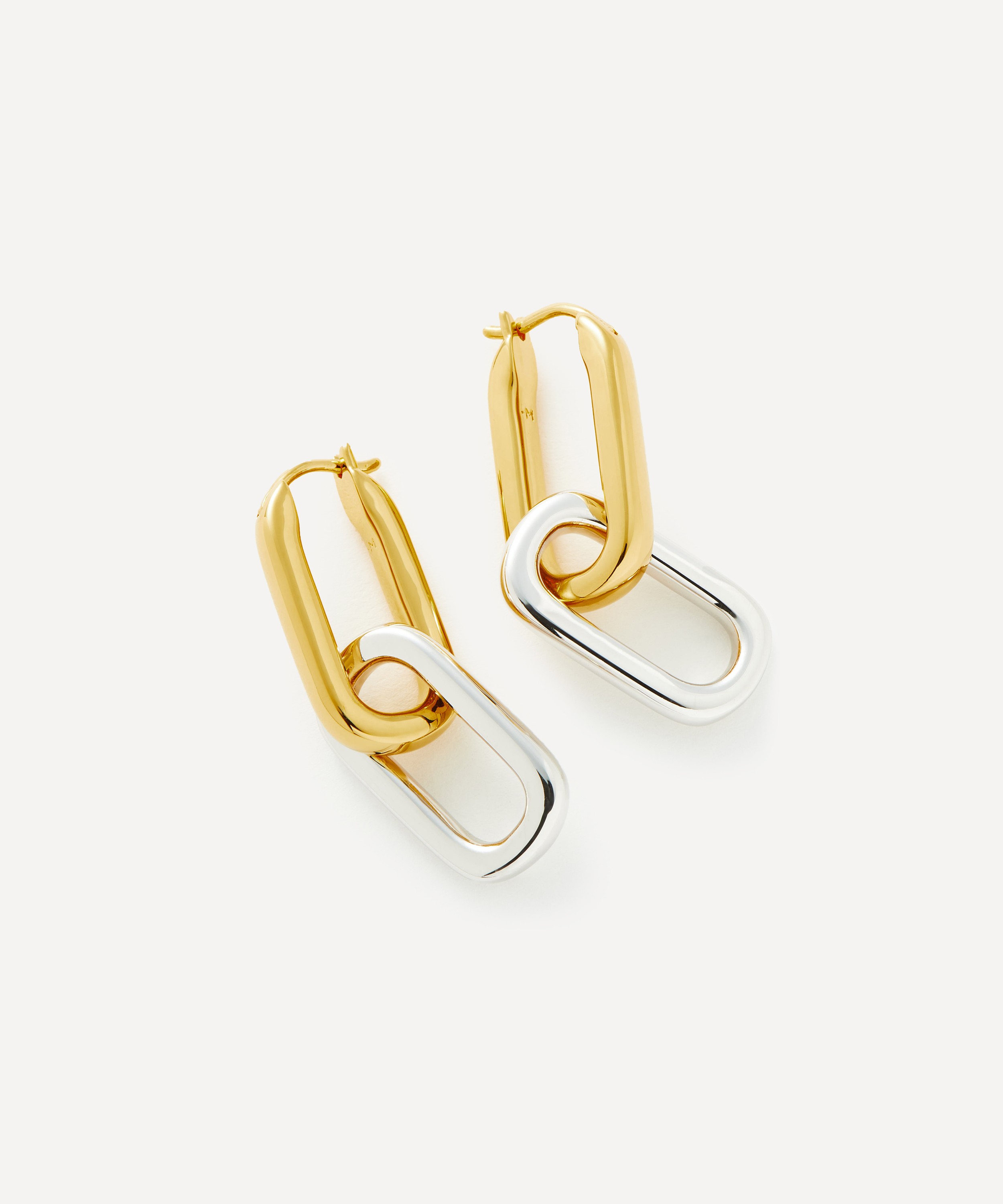 Missoma - Mixed Metal Convertible Ovate Double Link Hoop Earrings image number 0