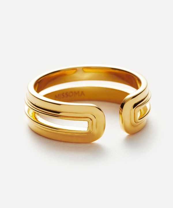 Missoma - 18ct Gold-Plated Vermeil Silver Ridge Ovate Open Ring image number null