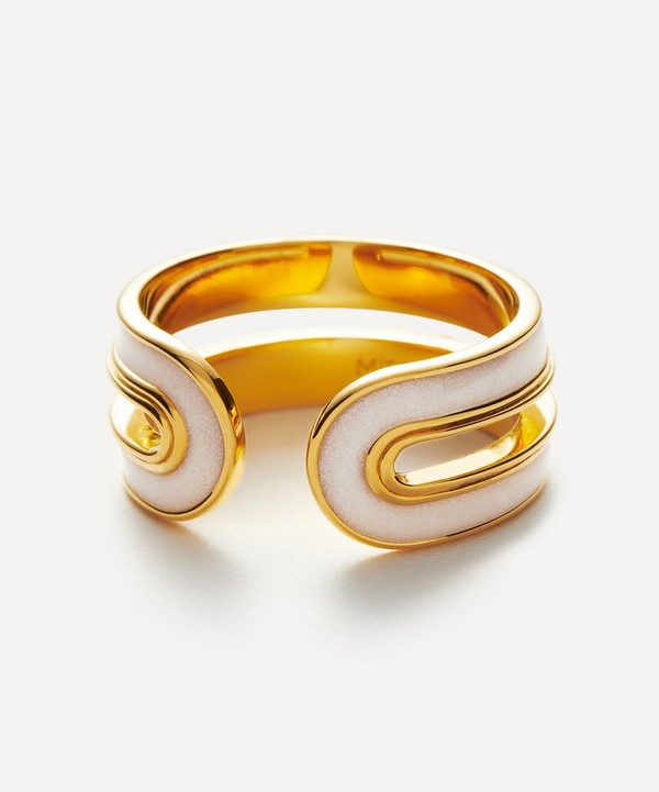 Missoma - 18ct Gold-Plated Vermeil Silver Enamel Haze Ovate Open Ring