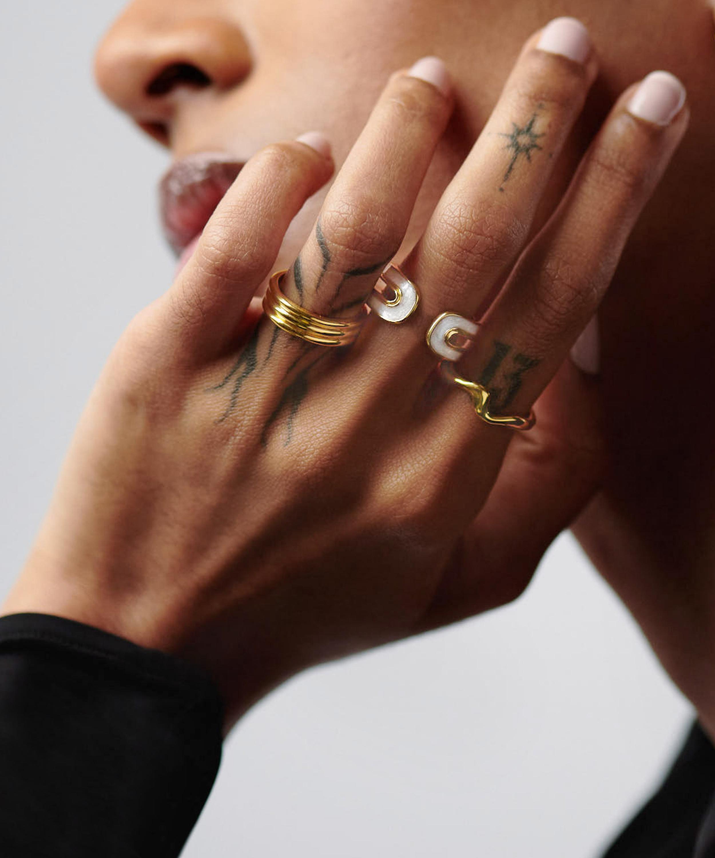 Missoma 18ct Gold-Plated Vermeil Silver Enamel Haze Ovate