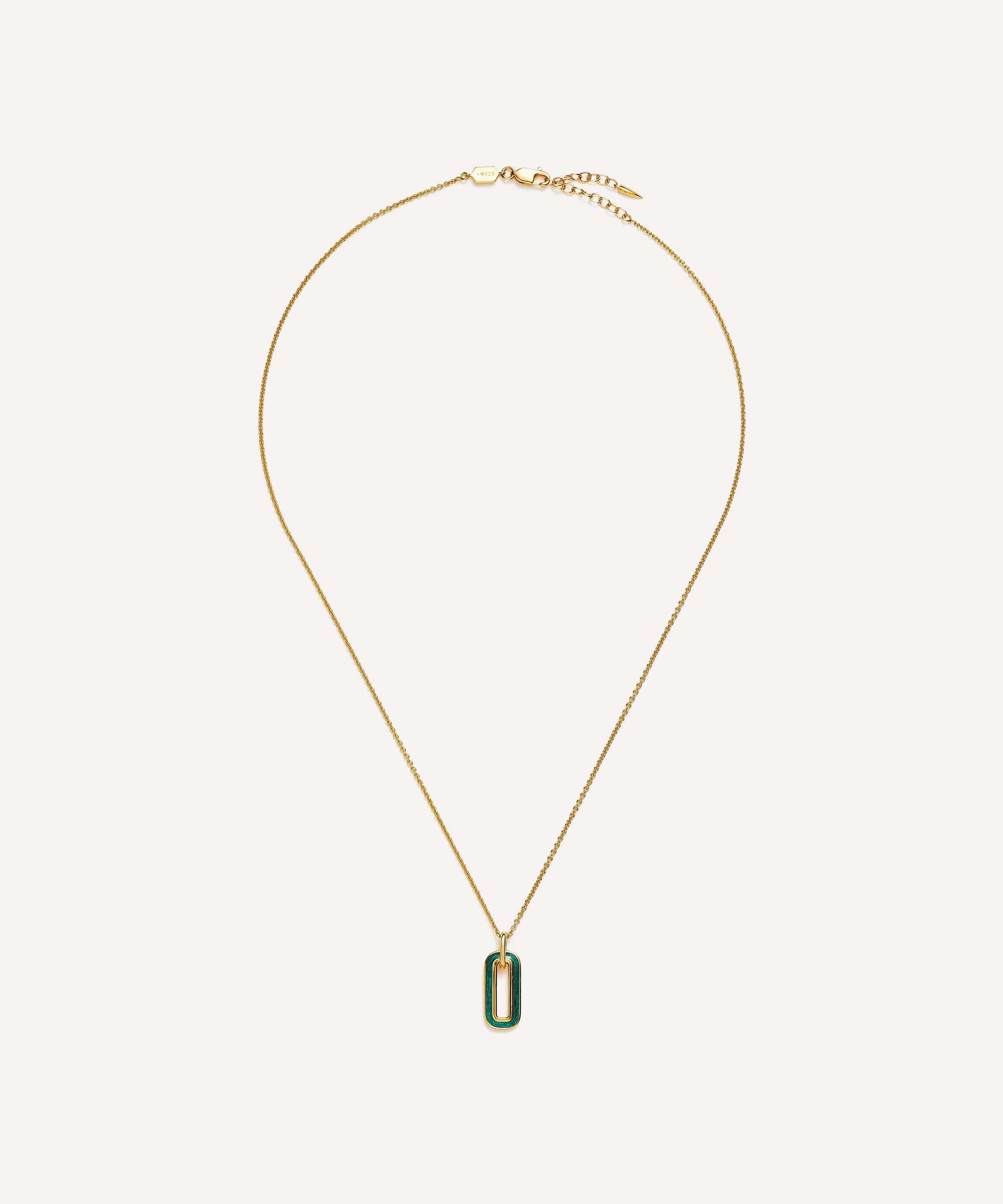 Missoma - 18ct Gold-Plated Vermeil Silver Enamel Haze Ovate Pendant Necklace image number 0