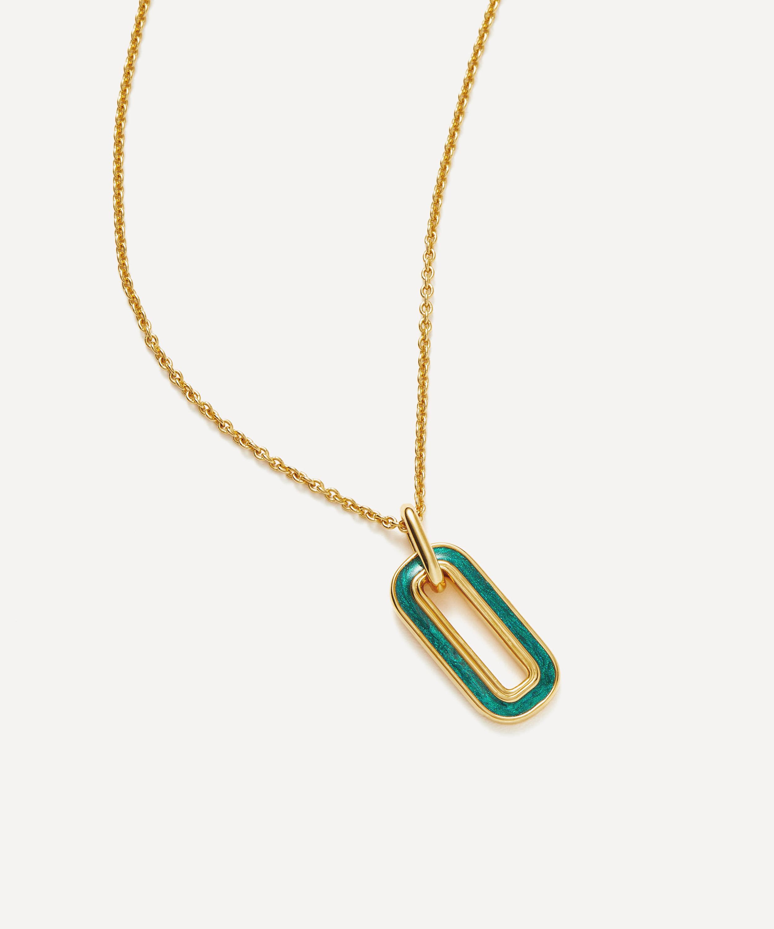 Missoma - 18ct Gold-Plated Vermeil Silver Enamel Haze Ovate Pendant Necklace image number 3