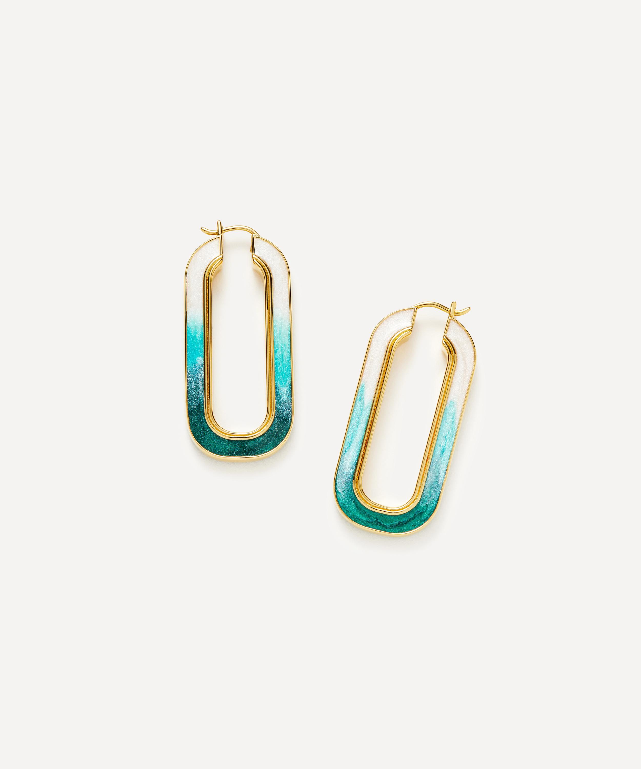 Missoma - 18ct Gold-Plated Enamel Haze Ombré Oversized Ovate Hoop Earrings image number 0