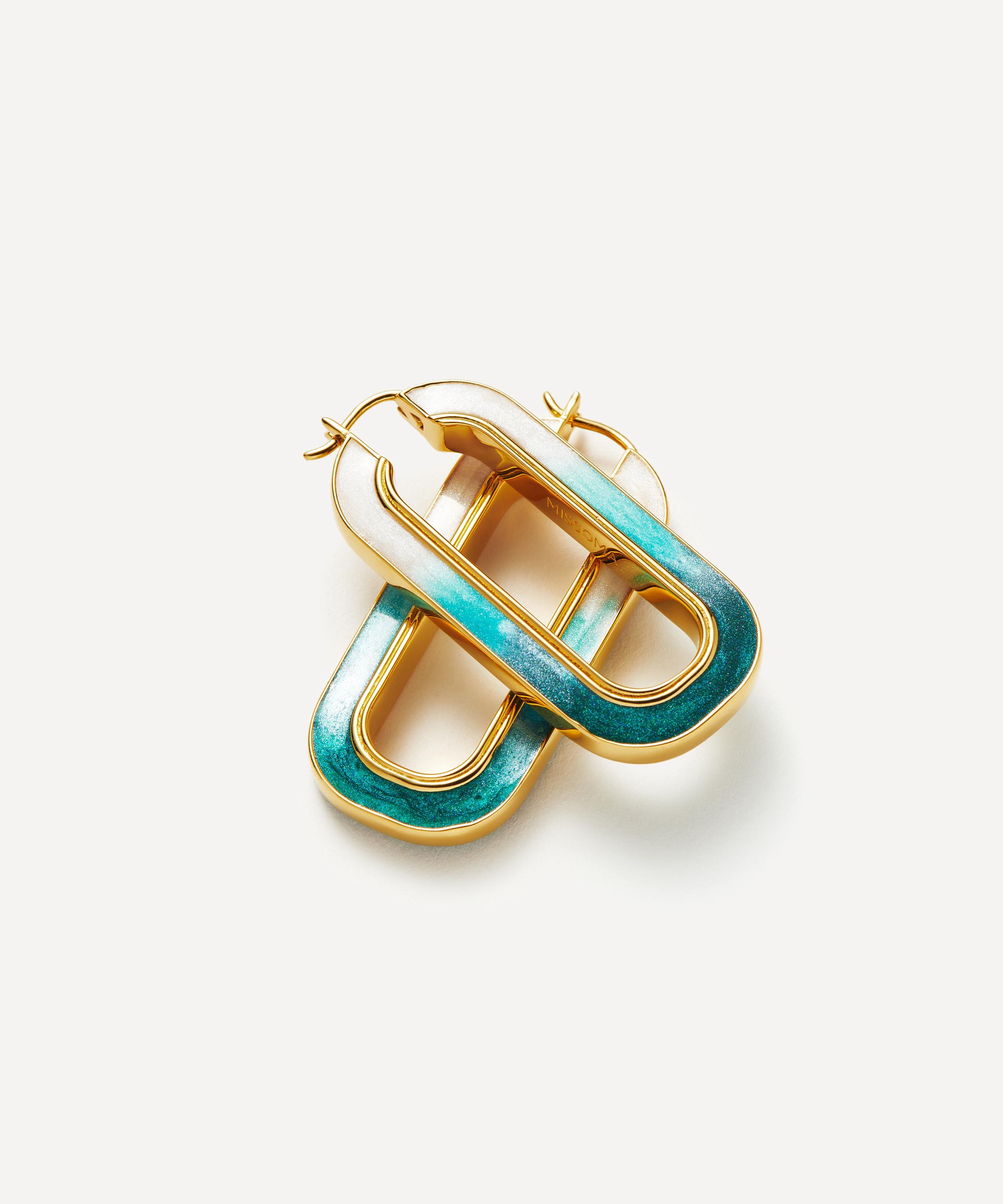 Missoma - 18ct Gold-Plated Enamel Haze Ombré Oversized Ovate Hoop Earrings image number 3