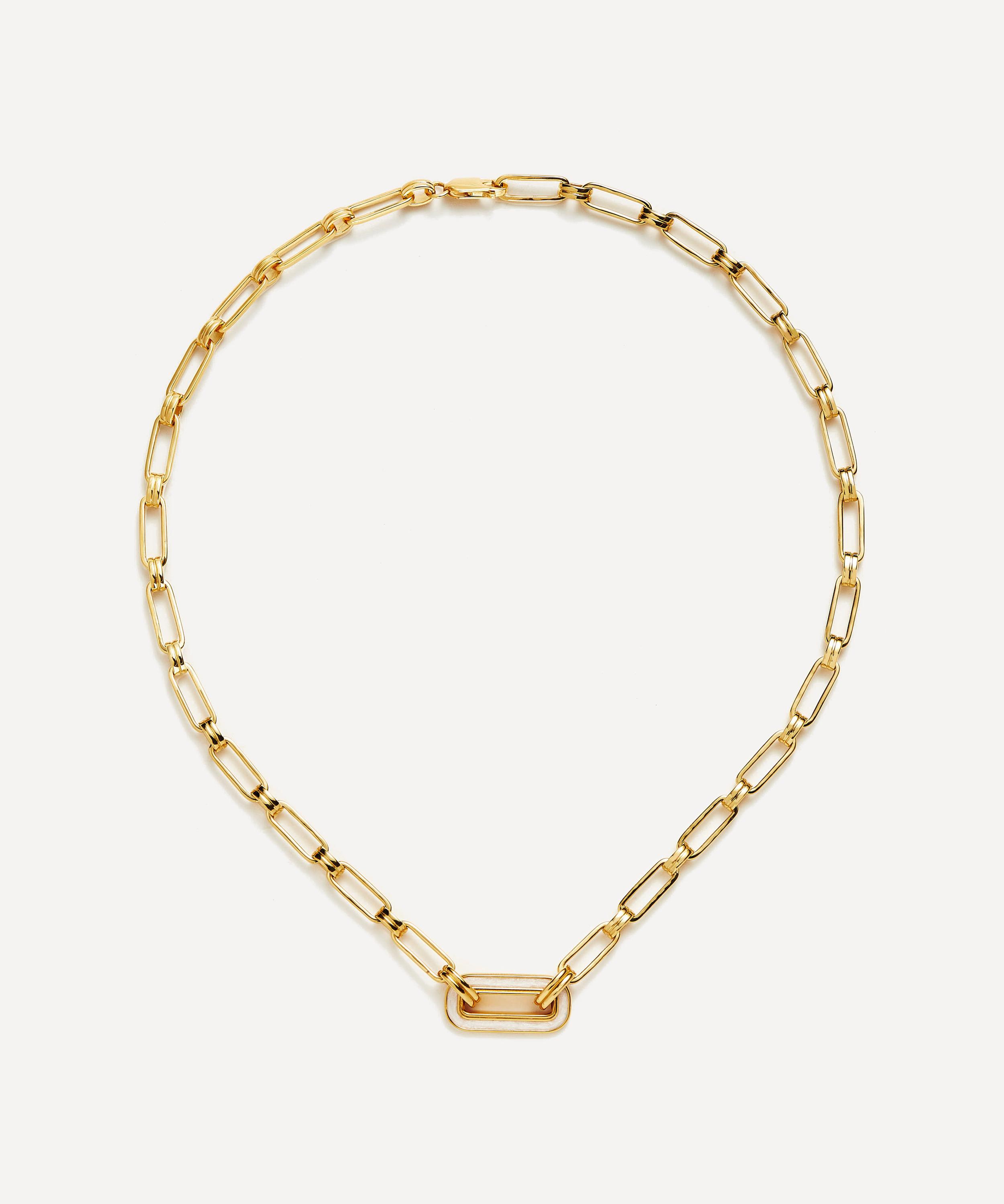 Missoma - 18ct Gold-Plated Enamel Haze Floating Pendant Chain Necklace