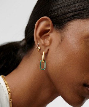 Missoma - 18ct Gold-Plated Convertible Ovate Double Link Hoop Earrings image number 1