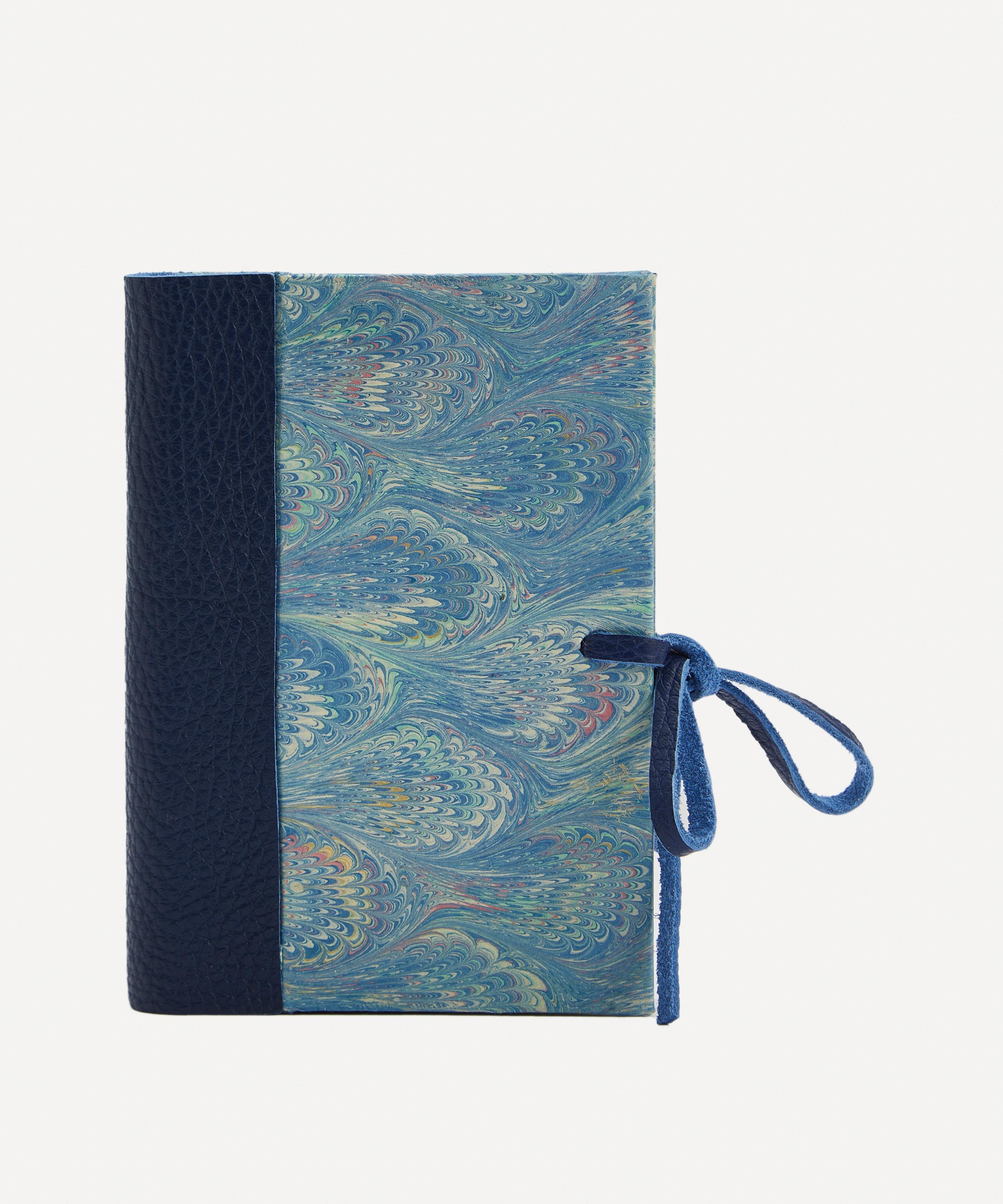 Giannini - Marbled Notebook with Leather Spine and Tie image number 0